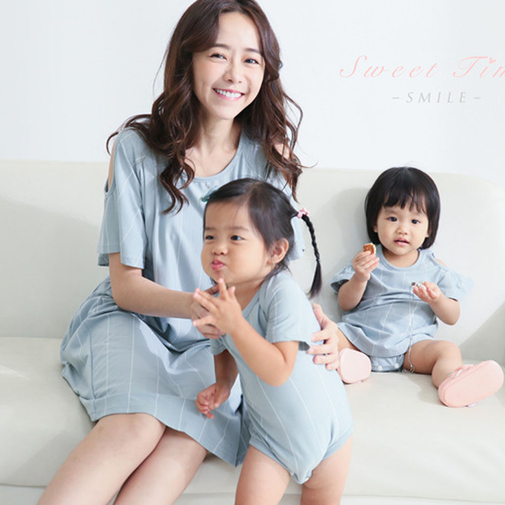 楽天市場 Offクーポン適用 ワンピース 夏 レディース 半袖 膝丈 コットン 春夏 おしゃれ ゆったり 女の子 大人 肩出し 授乳服 パジャマ シンプル ストライプ ルームウェア 授乳 可愛い ロンパース 女の子 男の子 赤ちゃん 春 夏 ママ お揃い ピンク ブルー