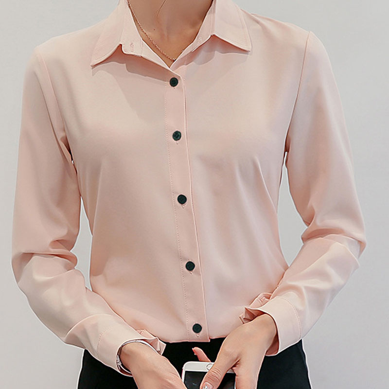 Offクーポン トップス レディース きれいめ 夏 シャツ 長袖 オフィス 前開き ポリエステル おしゃれ スリム 大きいサイズ 襟付き スーツ インナー スタンドカラー 通勤 細見え ビジネス ホワイト ピンク ネイビー グリーン レッド イエロー オレンジ 白 M L Xl