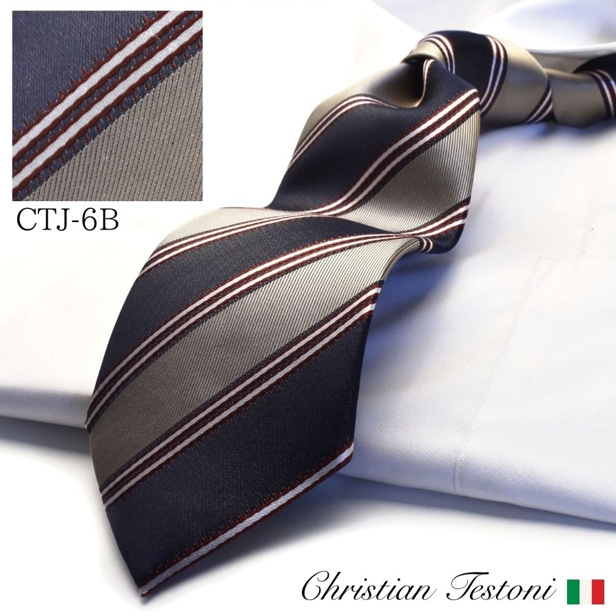 イタリアブランド ネクタイ おしゃれ ギフト クリスチャンテストーニ Christian Testoni 父の日 成人式 就活 コスプレ maide in Japan ctj-6b