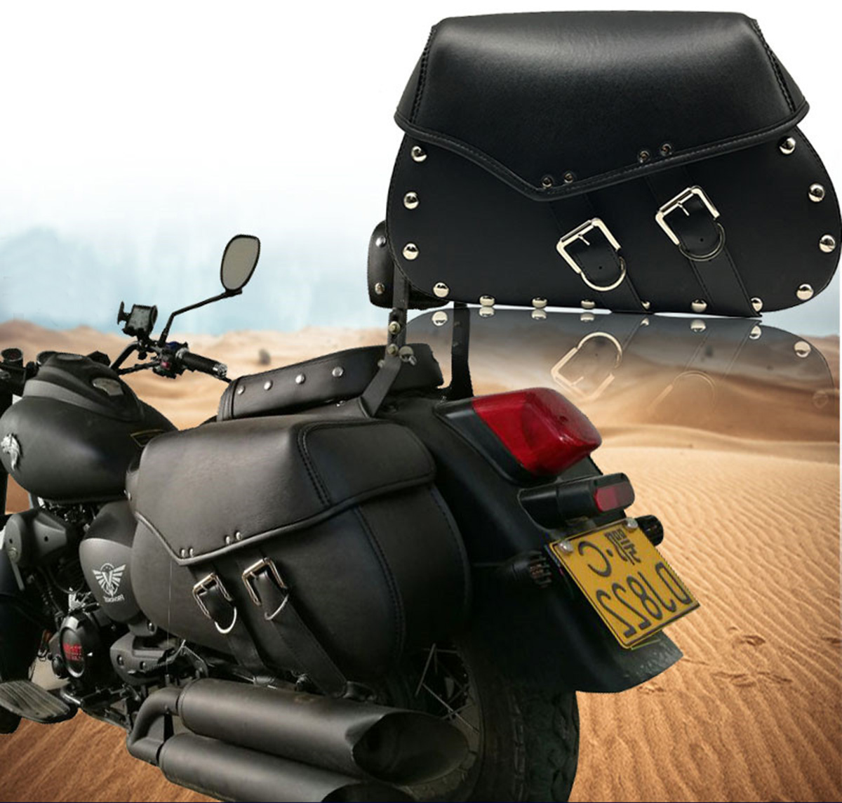 楽天市場 バイク用 アメリカン サイドバッグ 大容量収納 高品質 ツールバッグ 旅行 ツーリング 防水 革 2個セット Flying Fish