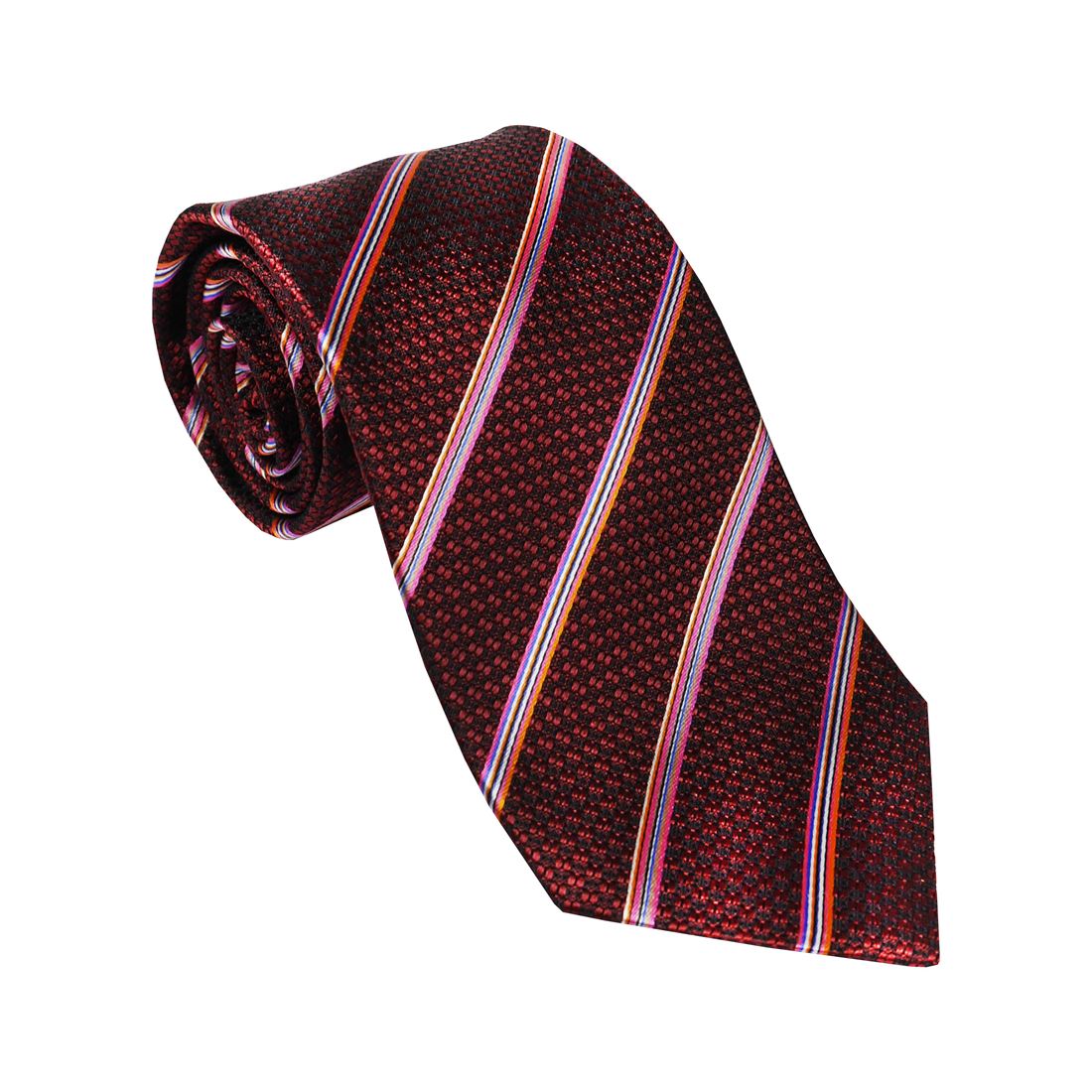 PAUL SMITH 極点スミス タイ FW22 M1A-0TIE-JT281-28 BURGUNDY/BORDE ブドウ酒赤いこと系 縞模様 極点・スミス 一般受け 御前上等 ネクタイ-バッグ・小物・ブランド雑貨