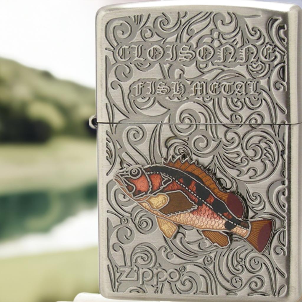 Zippo ジッポー カサゴ ヴィンテージ 七宝メタル 海水魚 Vintage Cloisonne fish metal Salt Water Fish AN-カサゴ プレゼント｜FLYING MARKET