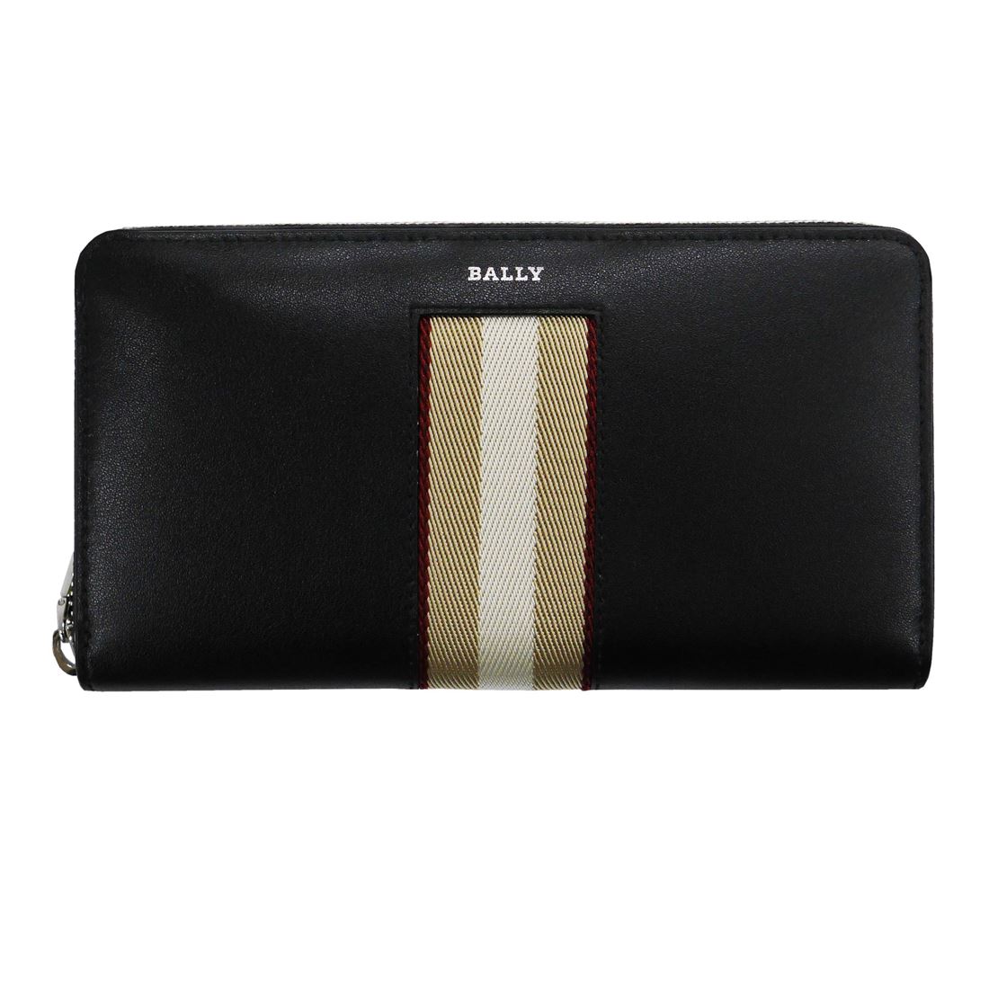 新品同様 ＊ BALLY バリー ストライプ ラウンドジップ 長財布 ブラウン 新品同様 ＊ BALLY バリー ストライプ ラウンドジップ 長財布
