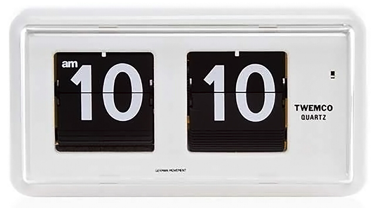 TWEMCO 時計 QT-30 パタパタ ベージュ 取説付 TWEMCO QT-30 パタパタ
