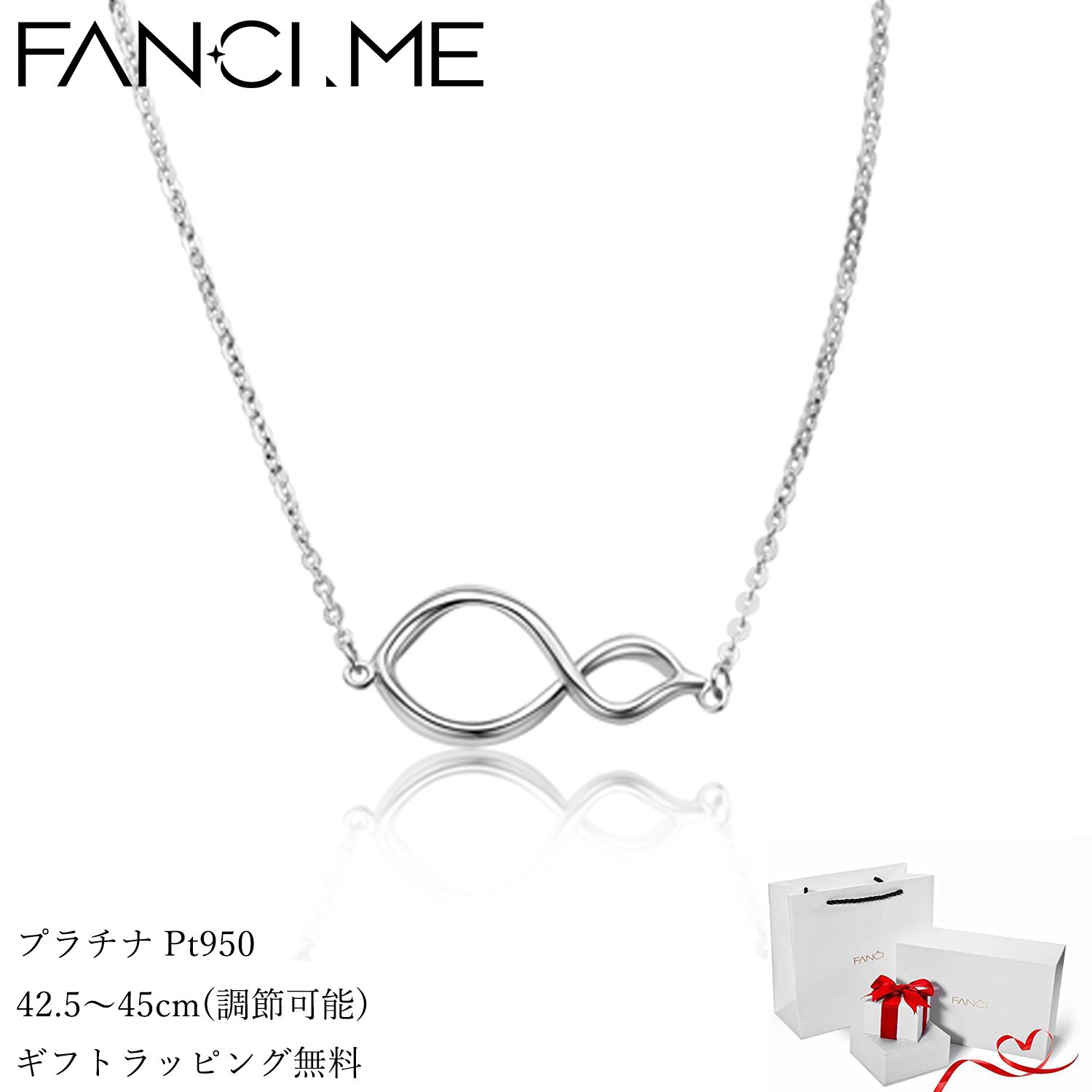 楽天市場】FANCIME プラチナ ネックレス レディース 結び モチーフ