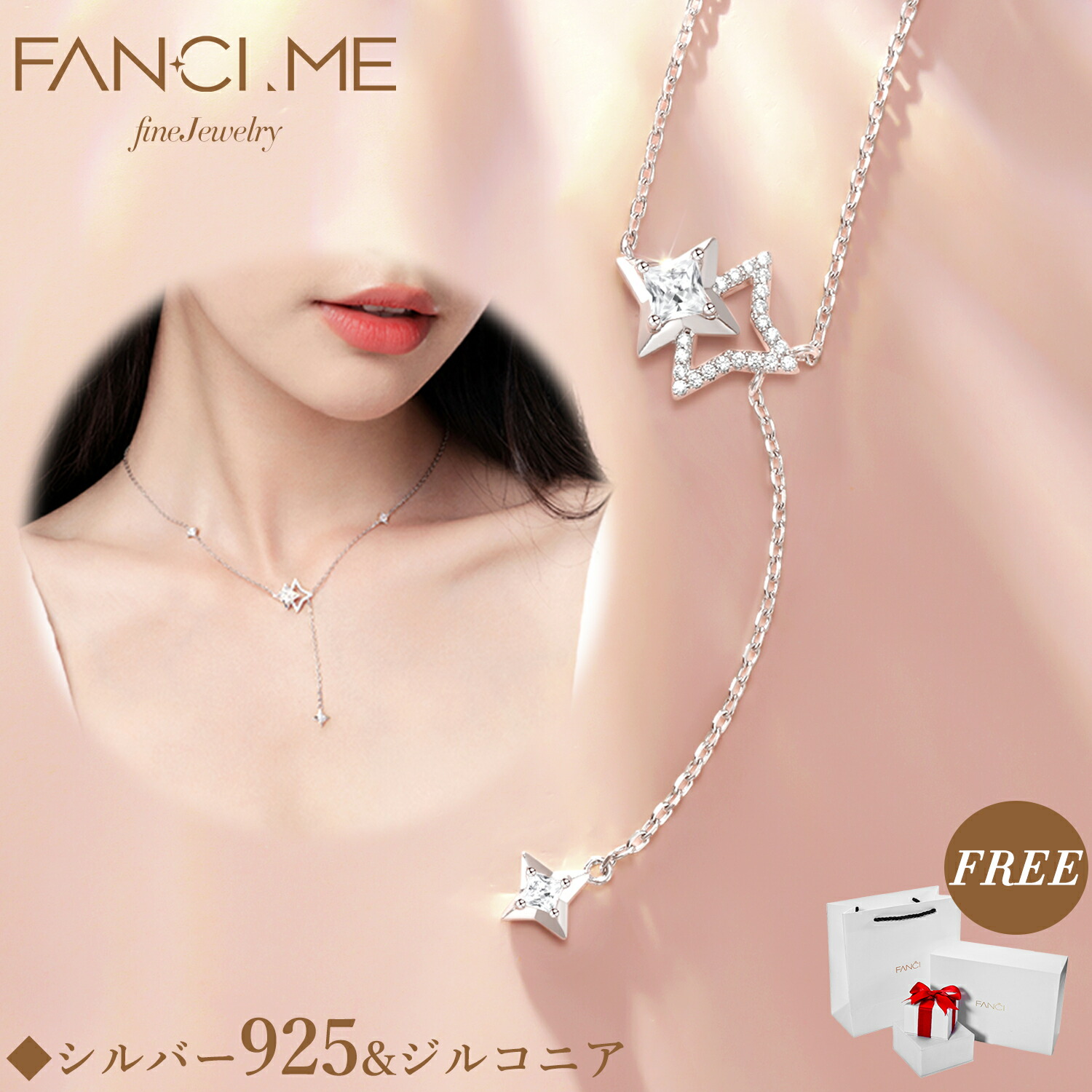 天然 ダイヤモンド レディース ネックレス K18 ピンクゴールド 天使の羽 lmsp021nwg-a.jpg