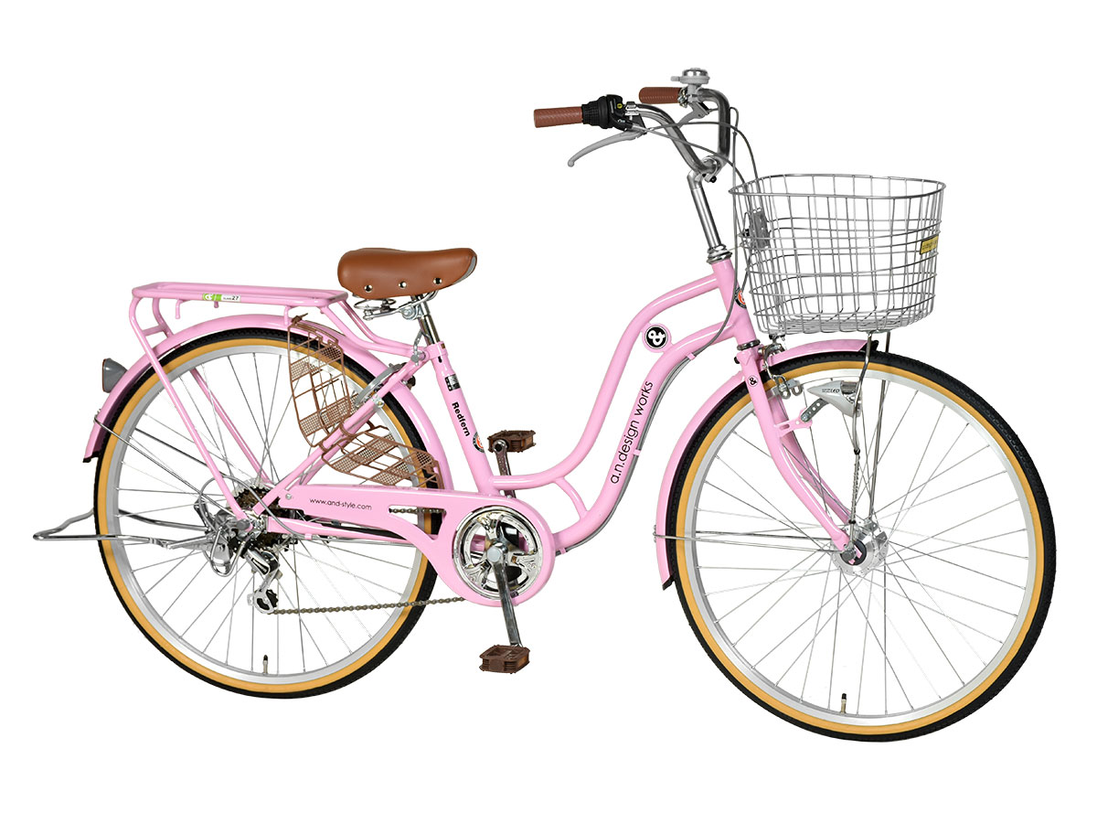【訳あり】アウトレット完成品組立済自転車26インチ変速オートライトLEDシティサイクルシマノ通学通勤バスケットリアキャリアおしゃれa.n.designworksSD266RHD