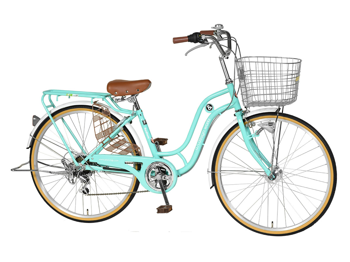 【訳あり】アウトレット完成品組立済自転車26インチ変速オートライトLEDシティサイクルシマノ通学通勤バスケットリアキャリアおしゃれa.n.designworksSD266RHD