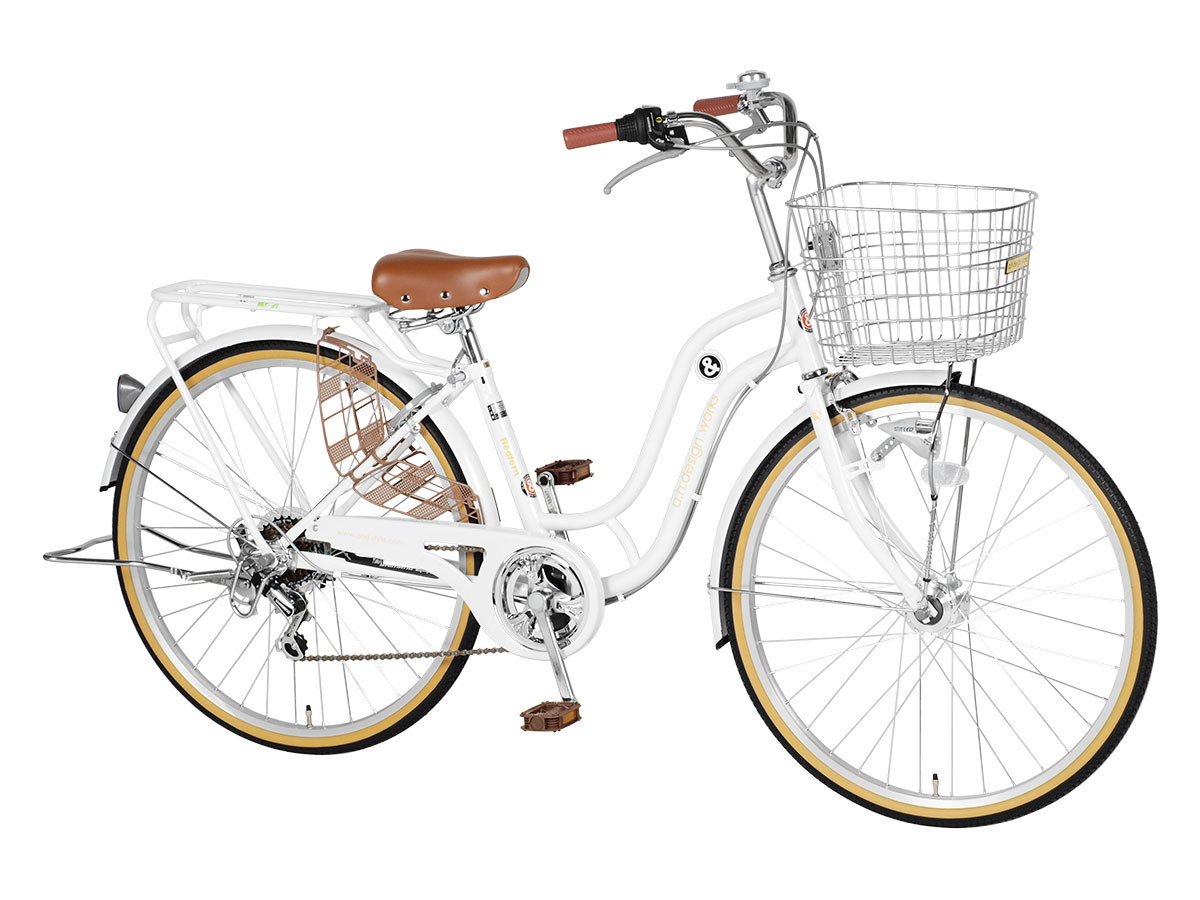 自転車26インチシティサイクルSD266RHDSHIMANO6段変速LEDオートライト通学通勤バスケットリアキャリアおしゃれa.n.designworks最安値に挑戦訳ありアウトレット【完成品組立済】
