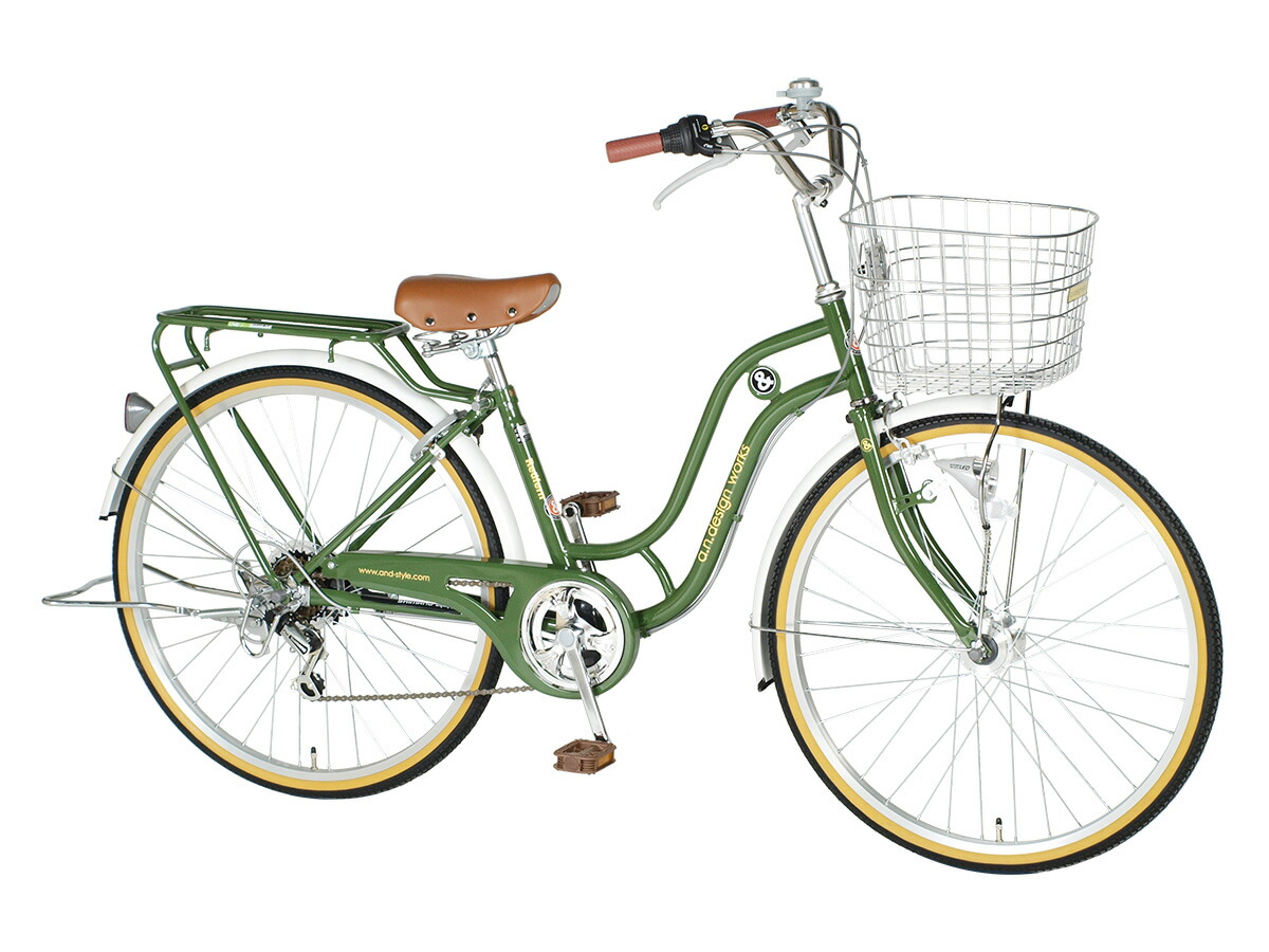 【防犯登録サービス】自転車26インチシティサイクルSD266RHDSHIMANO6段変速LEDオートライト通学通勤バスケットリアキャリアおしゃれa.n.designworks最安値に挑戦訳ありアウトレット【組立済】【新生活応援セール!】