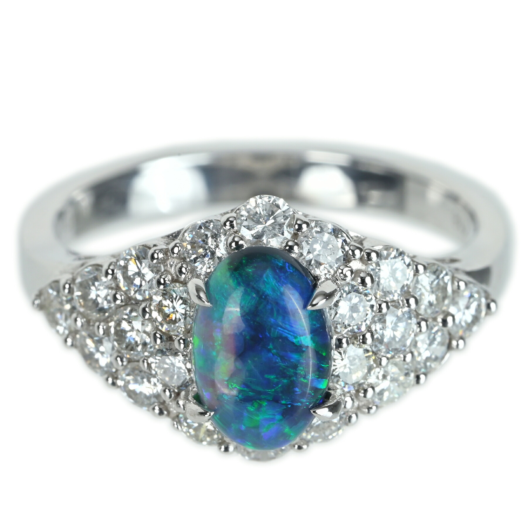 ブラックオパールリング K18WG BOP1.01ct D0.89ct 3.8g #13【中古】｜FoL Jewelry 店
