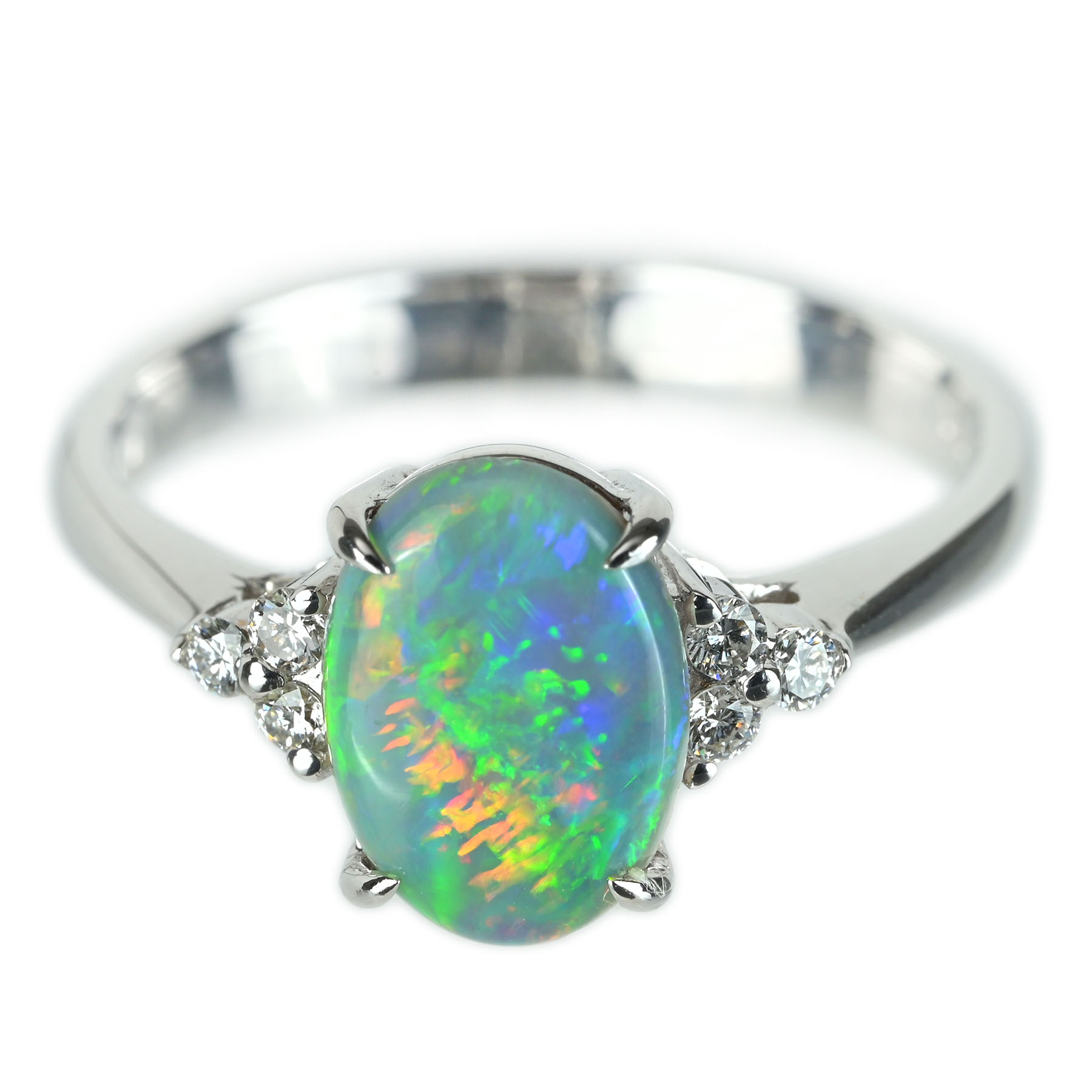 ブラックオパールリング K18WG BOP1.22ct D0.11ct 3.3g #13.5【中古】｜FoL Jewelry 店