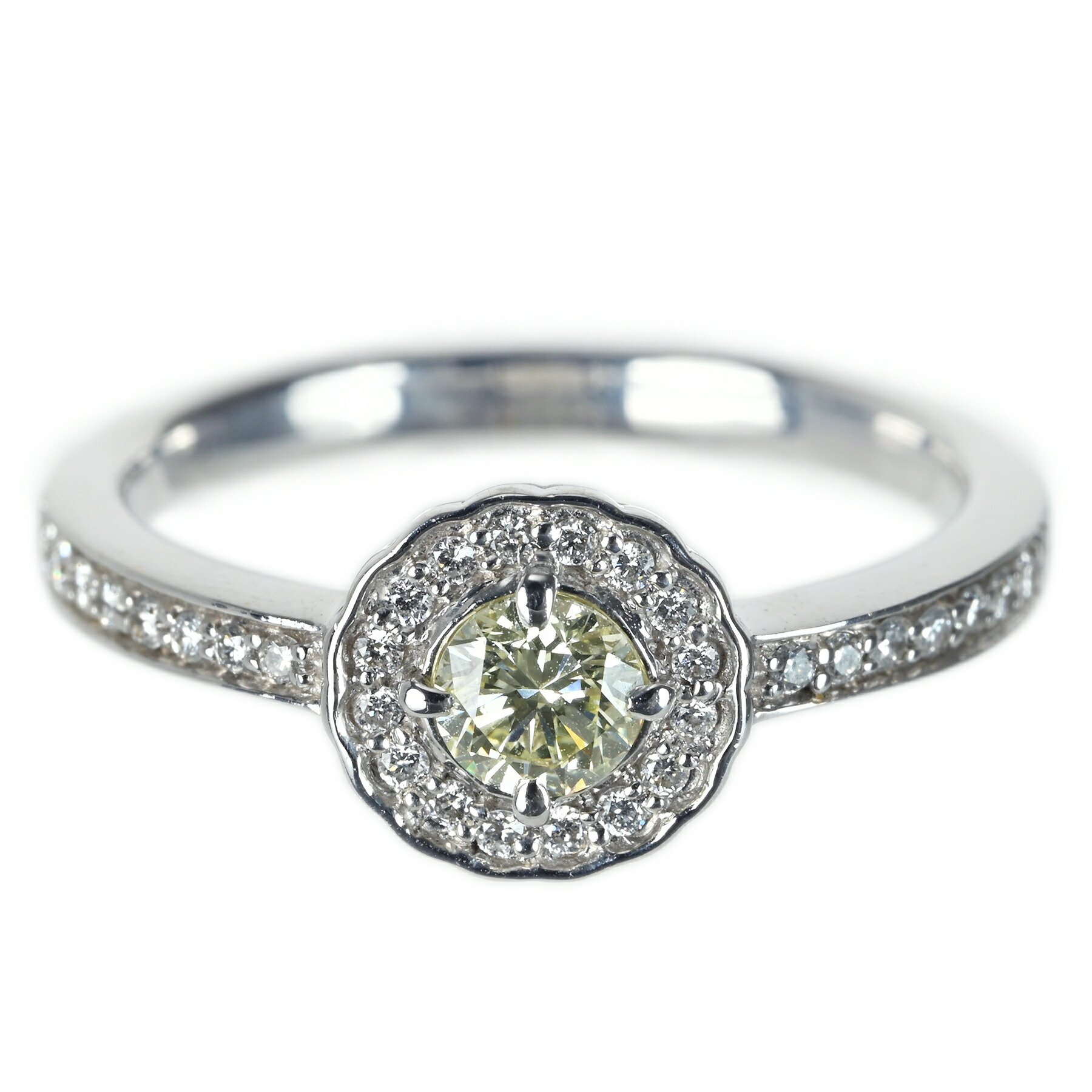 ダイヤモンドリング K18WG D0.321ct D0.16ct 4.0g #14【中古】|FoL Jewelry 店