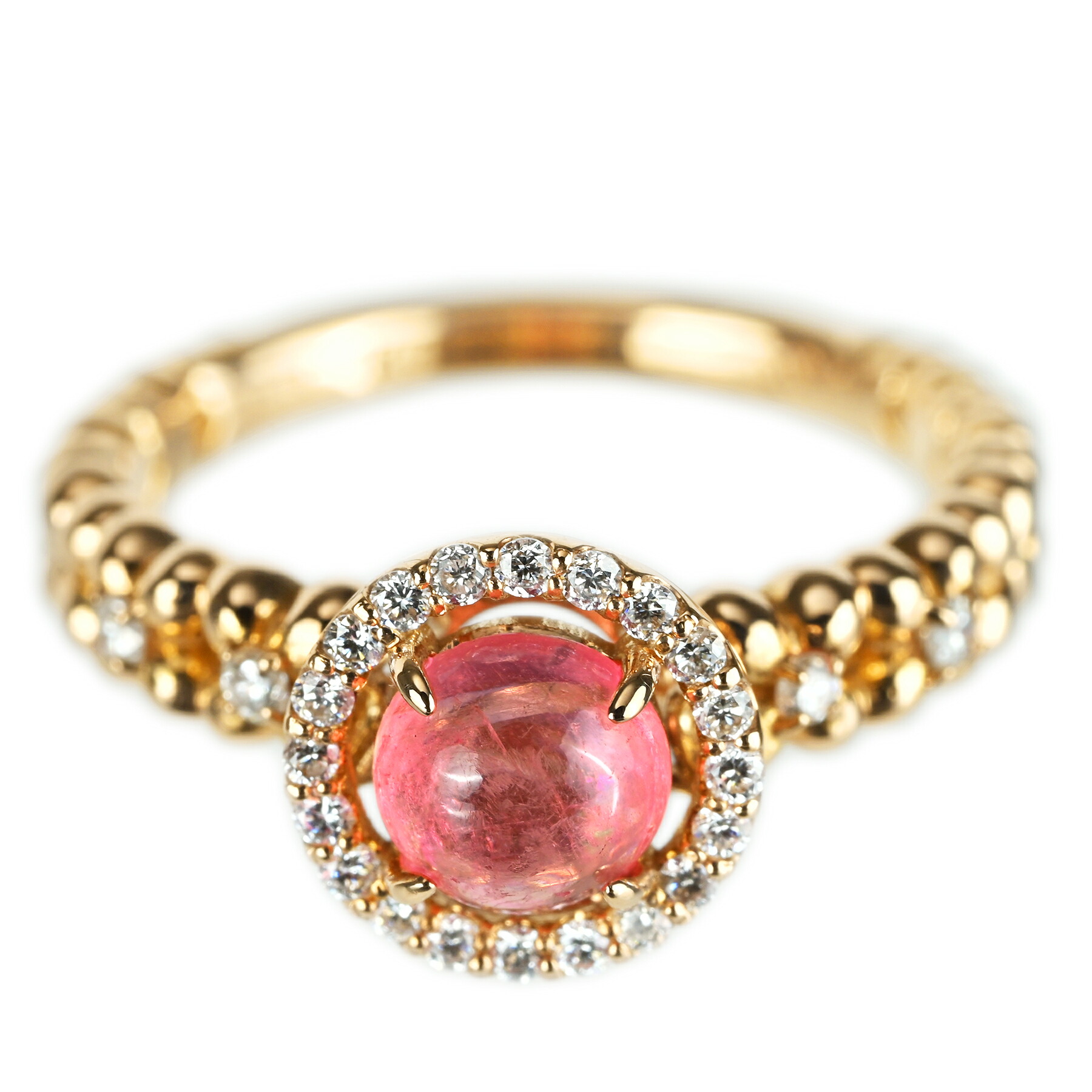 ピンクトルマリンリング K18YG TR-PK0.67ct D0.14ct 3.1g #5【中古】|FoL Jewelry 店