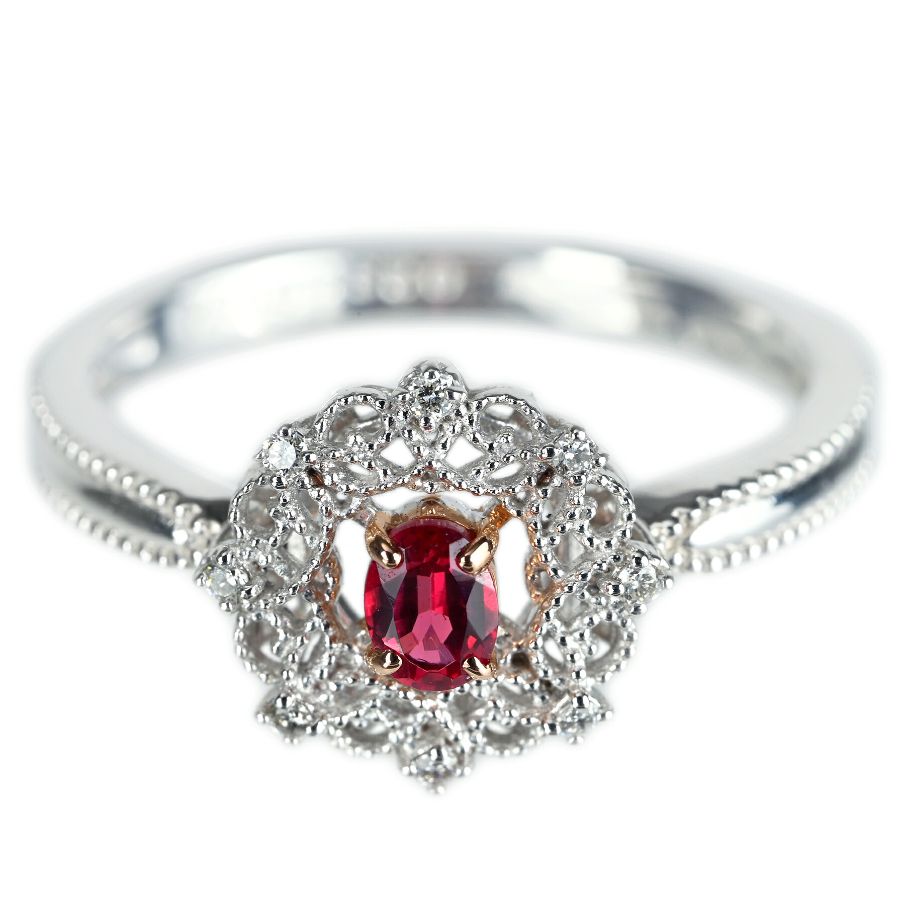 レッドスピネルリング PT900/K18YG SP-RD0.231ct D0.04ct 4.0g #12【中古】｜FoL Jewelry 店