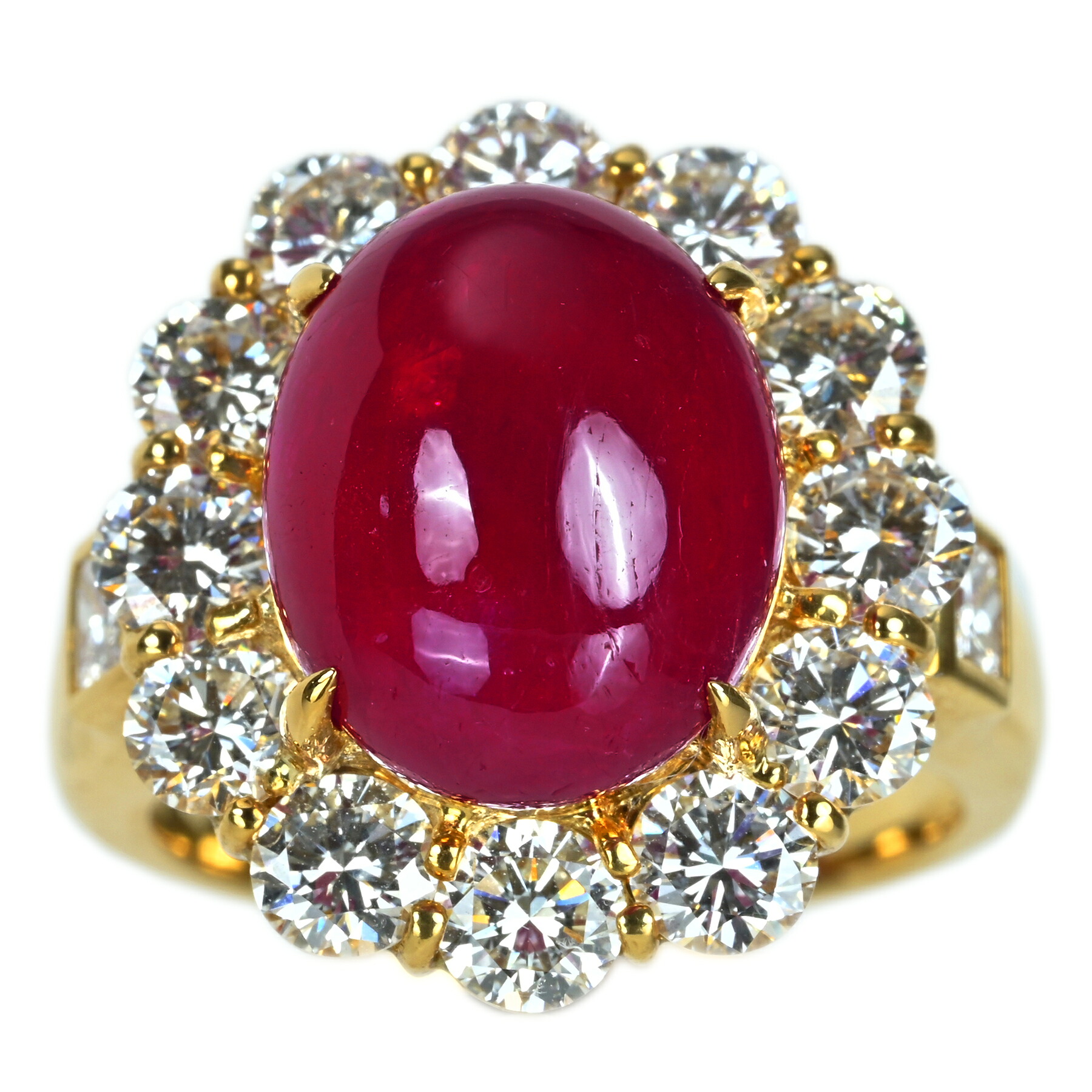 ルビーリング K18YG R7.29ct D2.17ct 8.7g #8【中古】|FoL Jewelry 店