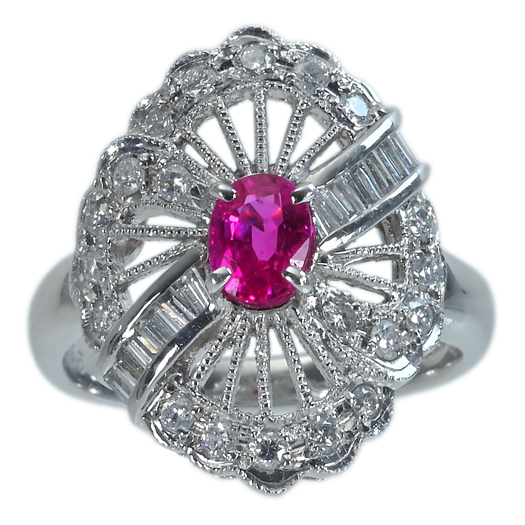 ルビーリング PT900 R0.756ct D0.53ct 9.0g #12.5【中古】｜FoL Jewelry 店