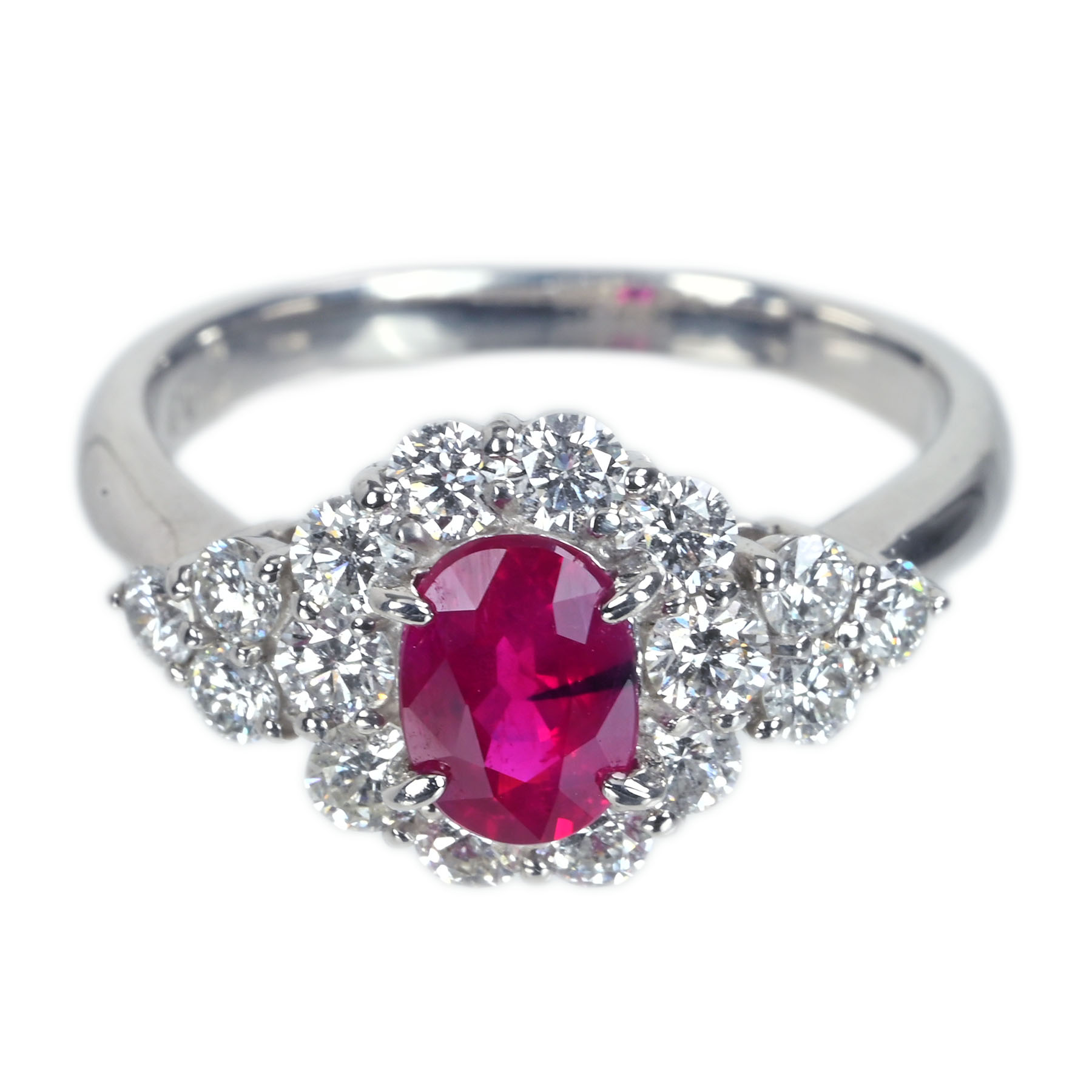 ミャンマー産ルビーリング PT900 R1.03ct D0.88ct 5.1g #12【中古】|FoL Jewelry 店