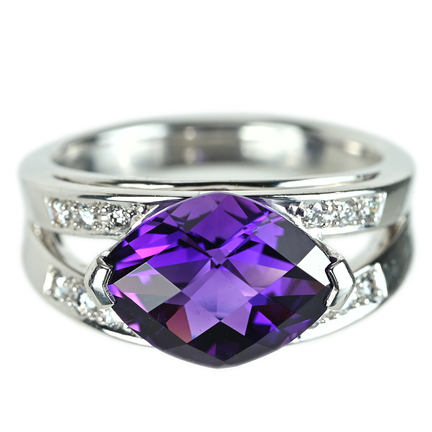 アメシストリング "TASAKI" K18WG AM D0.11ct 8.2g #12【中古】｜FoL Jewelry 店 129,450円