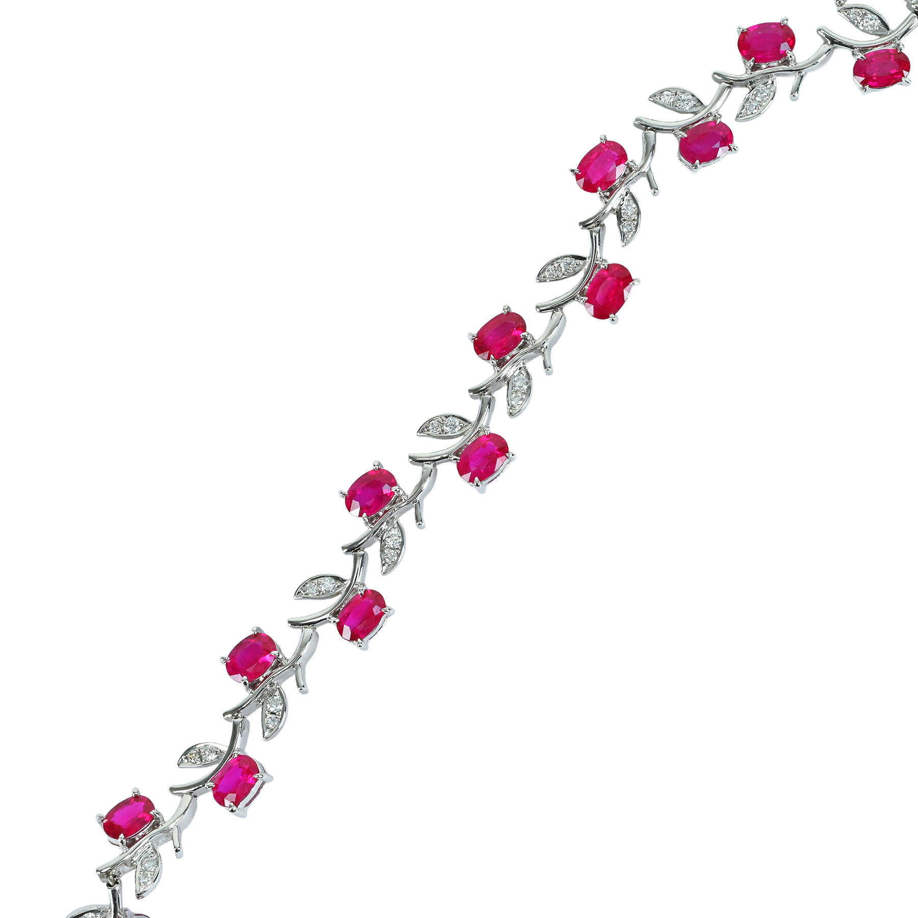 ルビーブレスレット K18WG R7.78ct D0.45ct 16.1g 16.5cm【中古】｜FoL Jewelry 店