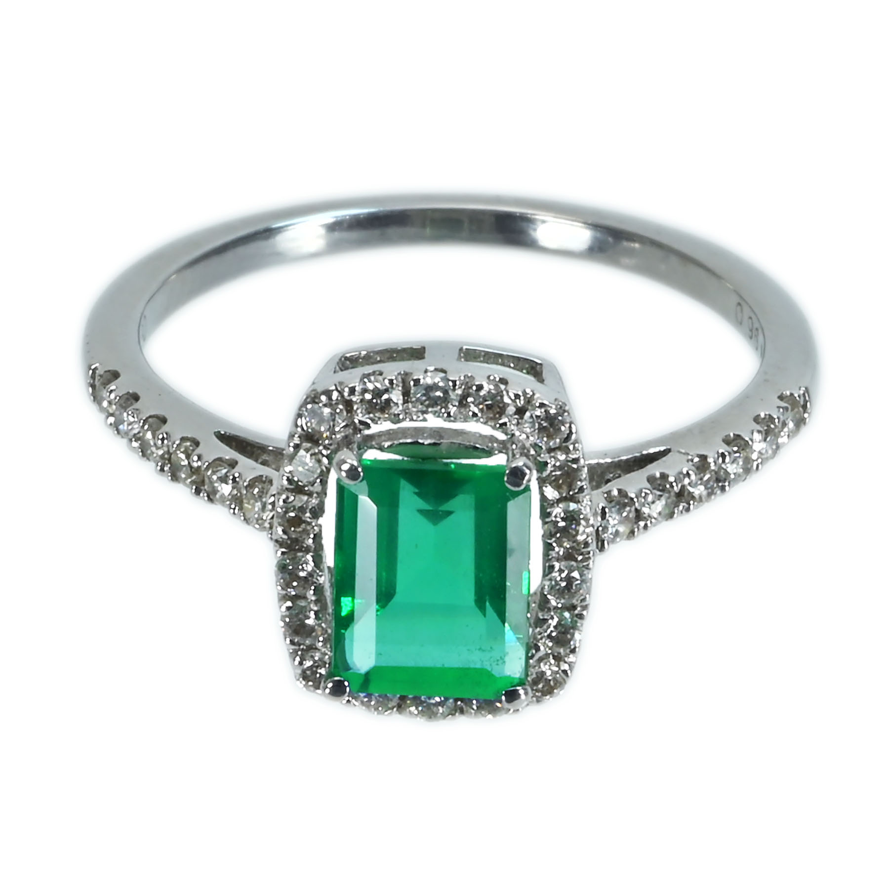 ザンビア産エメラルドリング K18WG E0.96ct D0.30ct 2.6g #13【中古】|FoL Jewelry 店