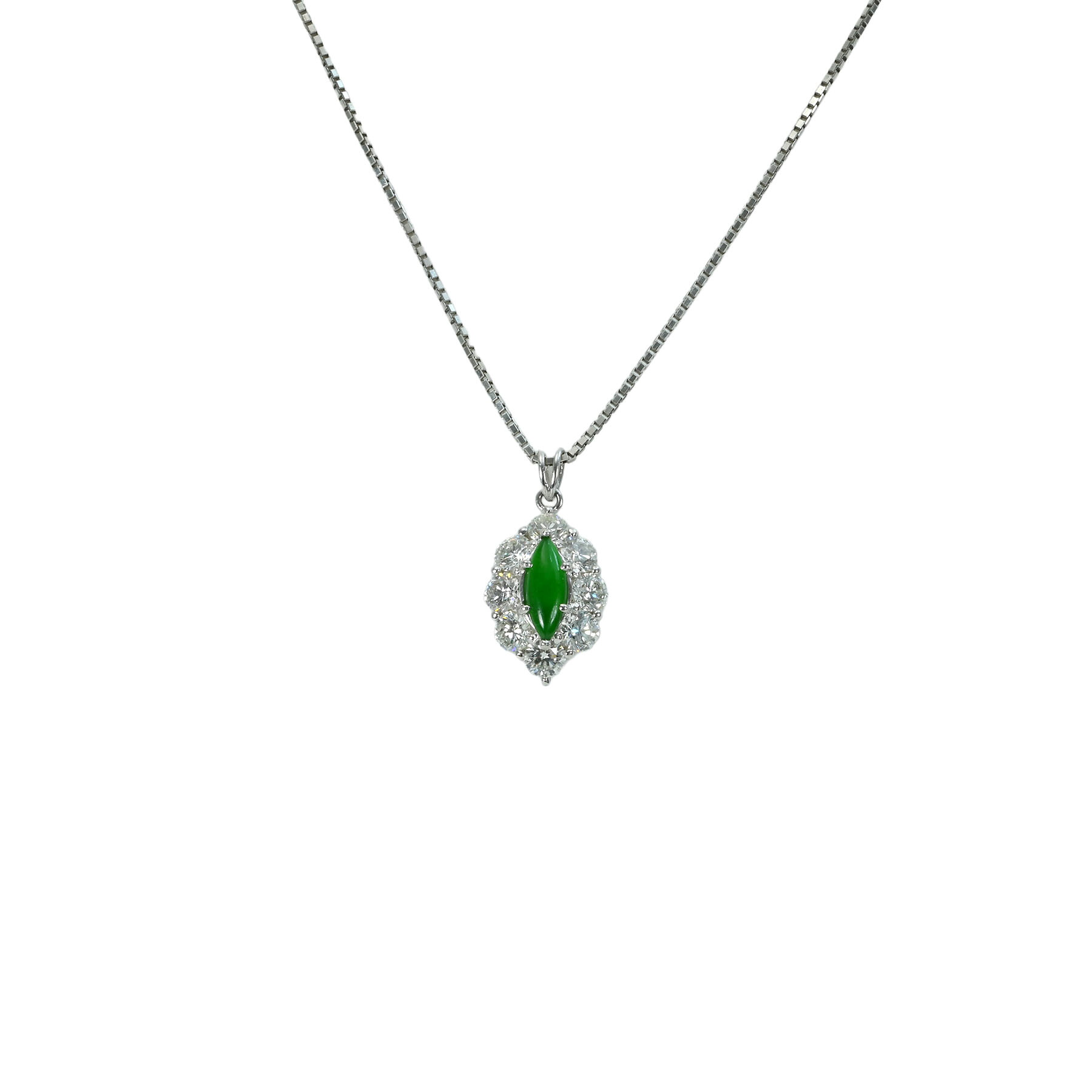 翡翠ペンダント PT900/PT850 J0.34ct D2.601ct 10.6g 45cm【中古】｜FoL Jewelry 店