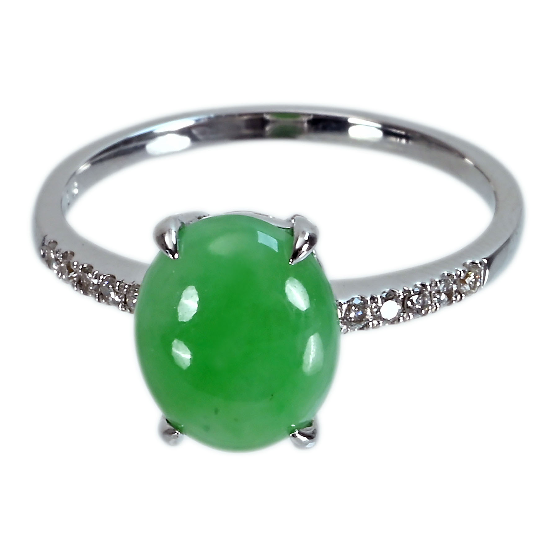 翡翠リング K18WG J2.77ct D0.10ct 2.6g #13.5【中古】｜FoL Jewelry 店
