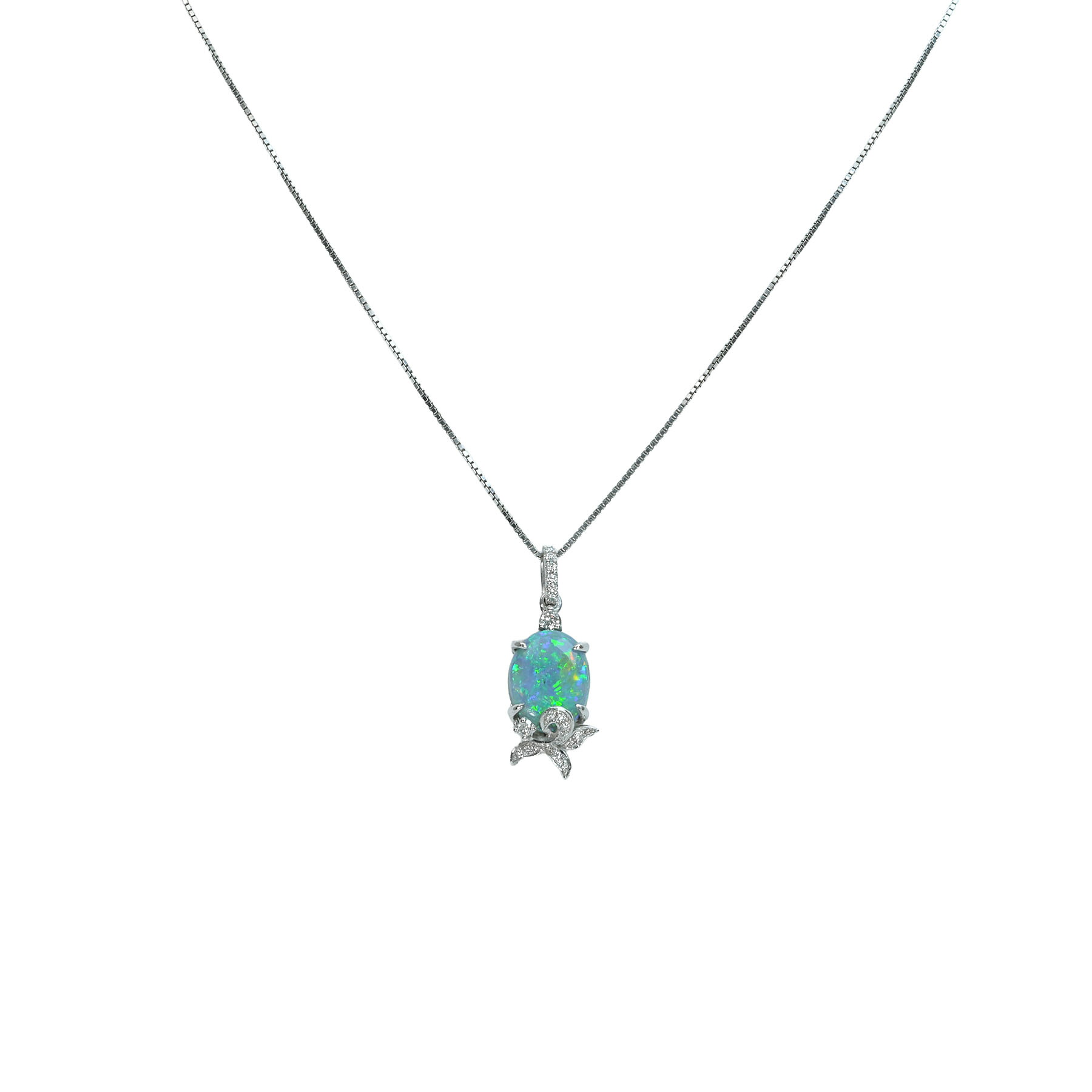 ブラックオパールペンダント K18WG/PT900 BOP2.18ct D0.17ct 4.4g 40cm【中古】｜FoL Jewelry 店