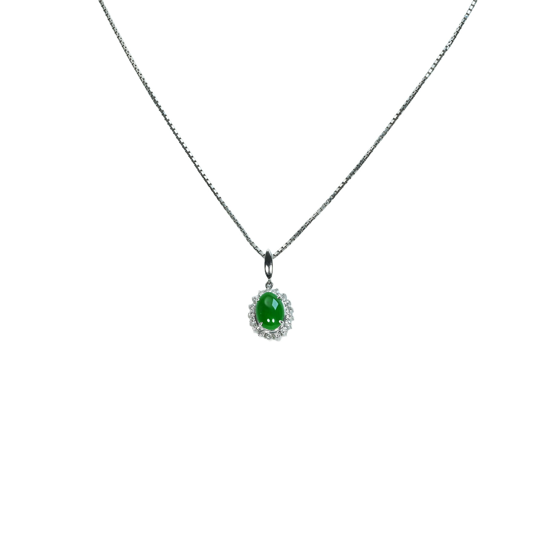 翡翠ペンダント PT900/PT850 J0.96ct D0.23ct 5.7g 40cm【中古】|FoL Jewelry 店