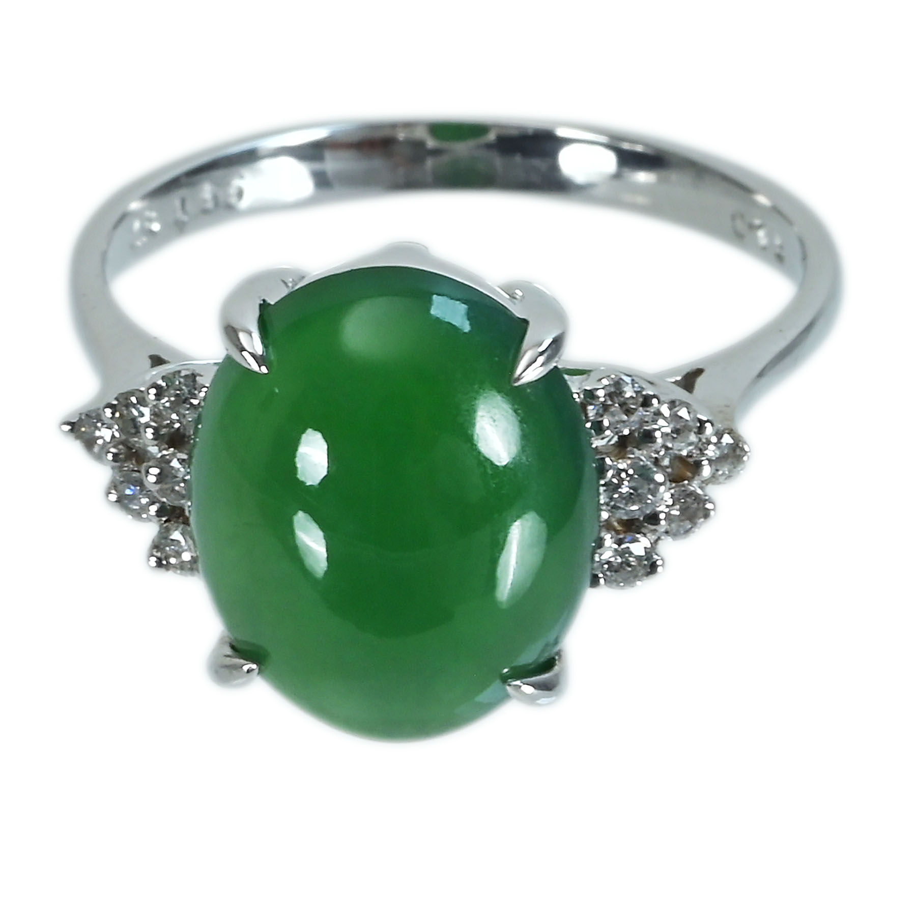翡翠リング K18WG J4.65ct D0.15ct 3.6g #13【中古】|FoL Jewelry 店