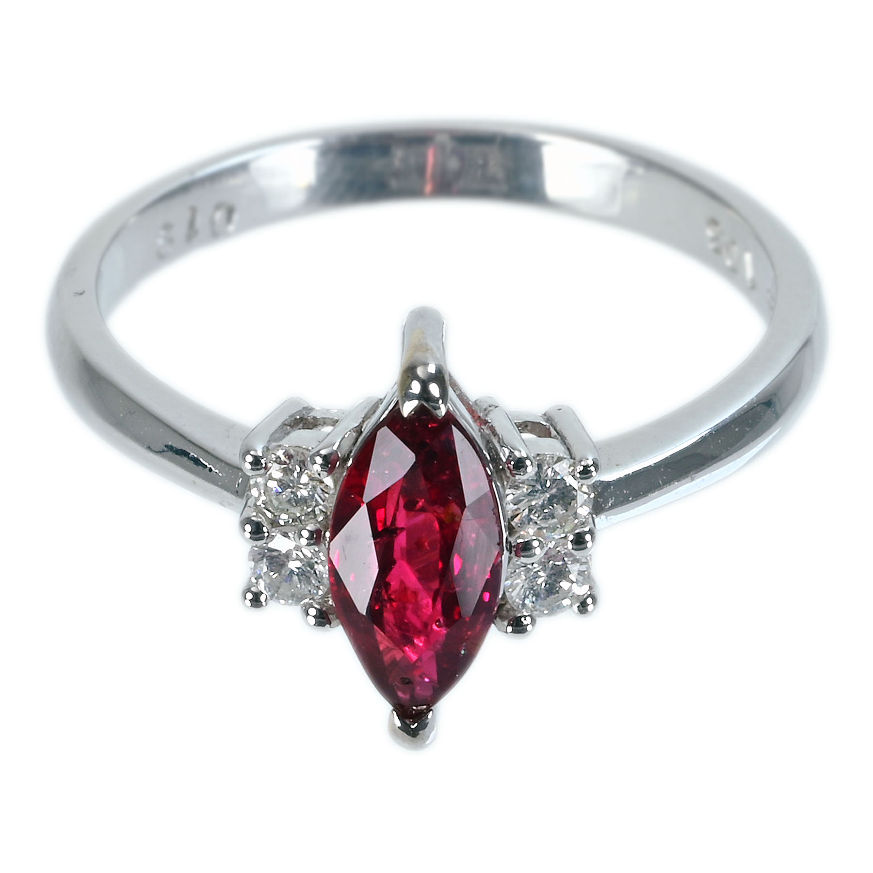 ルビーリング K18WG R1.03ct D0.19ct 3.0g #14【中古】｜FoL Jewelry 店