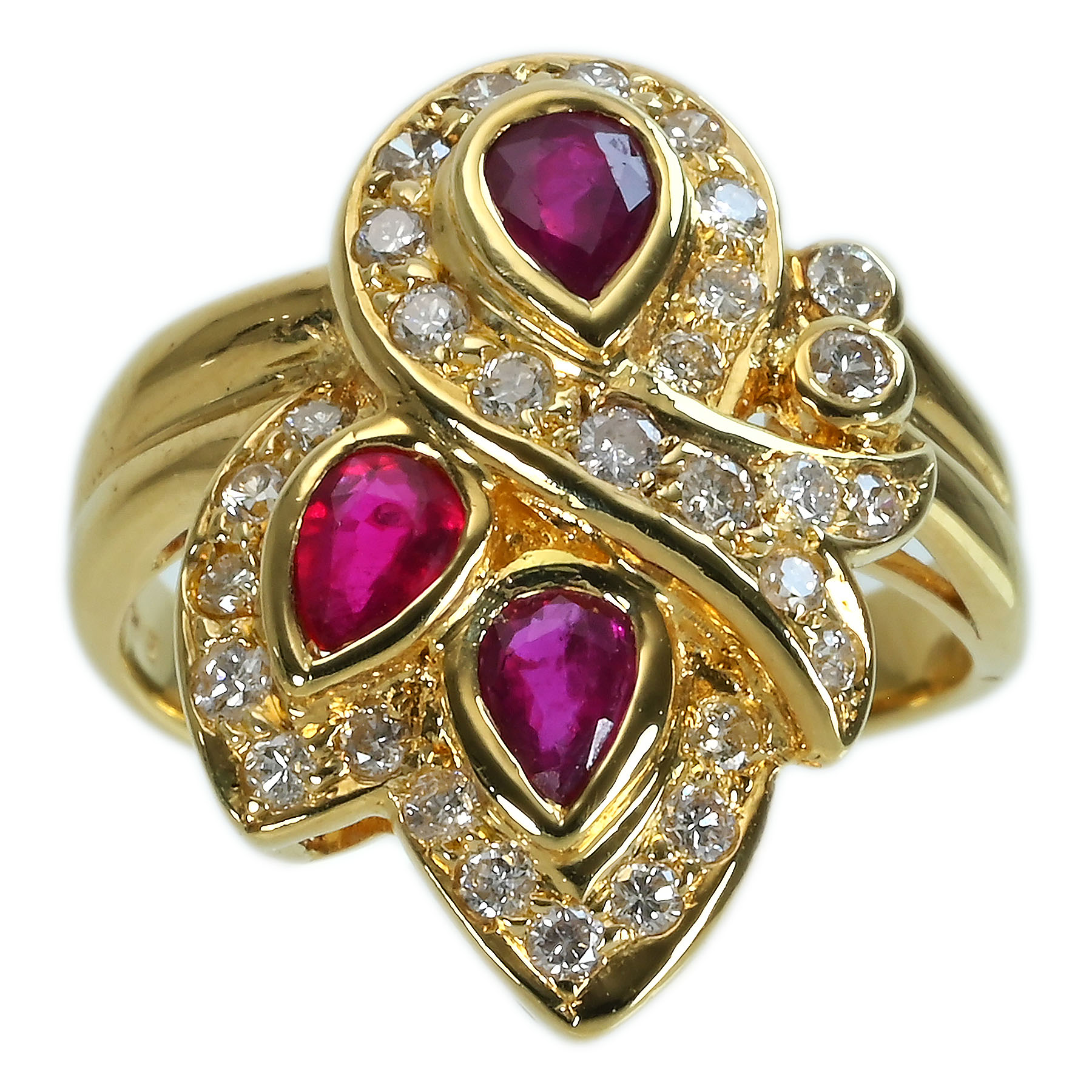 ルビーリング K18YG R0.61ct D0.38ct 6.0g #8【中古】｜FoL Jewelry 店 132,000円