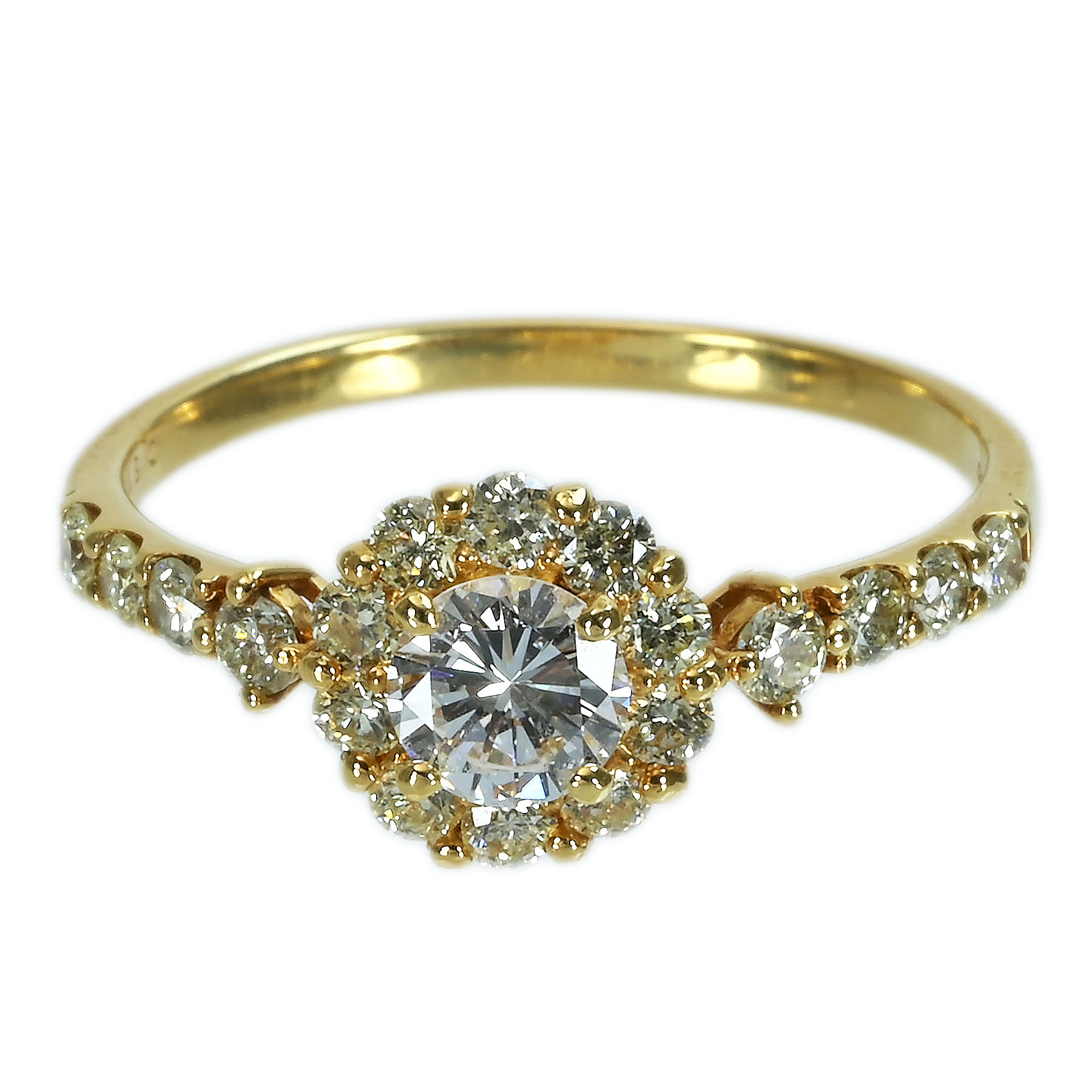 ダイヤモンドリング K18YG D0.327ct D0.50ct 1.8g #11.5【中古】|FoL Jewelry 店