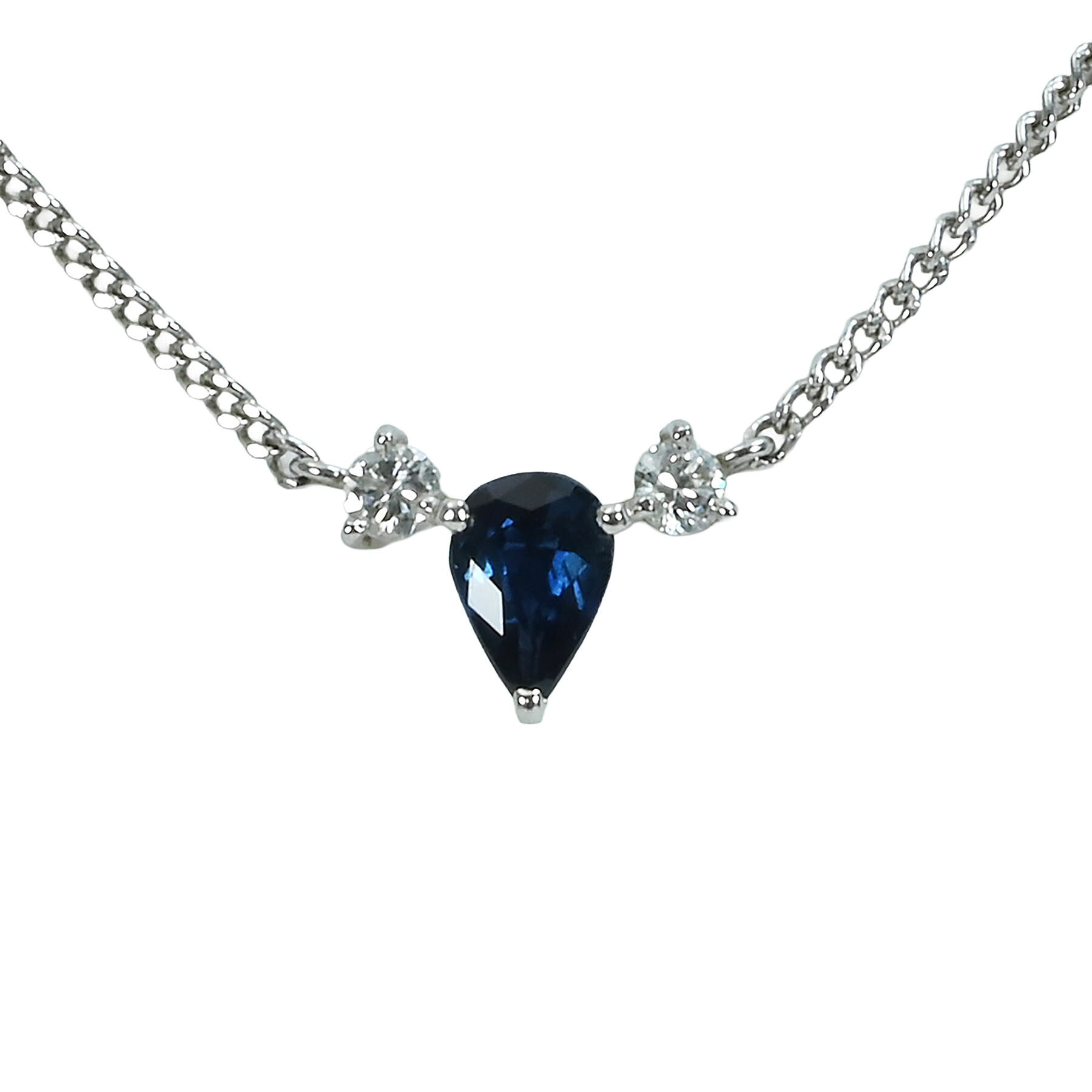サファイアペンダント PT900/PT850 S0.60ct D0.14ct 4.4g 39cm【中古】|FoL Jewelry 店