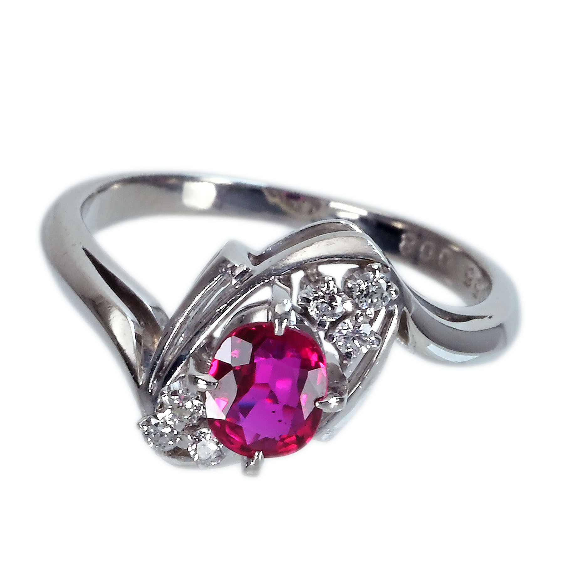 ルビーリング PT900 R0.56ct D0.08ct 4.9g #11【中古】|FoL Jewelry 店