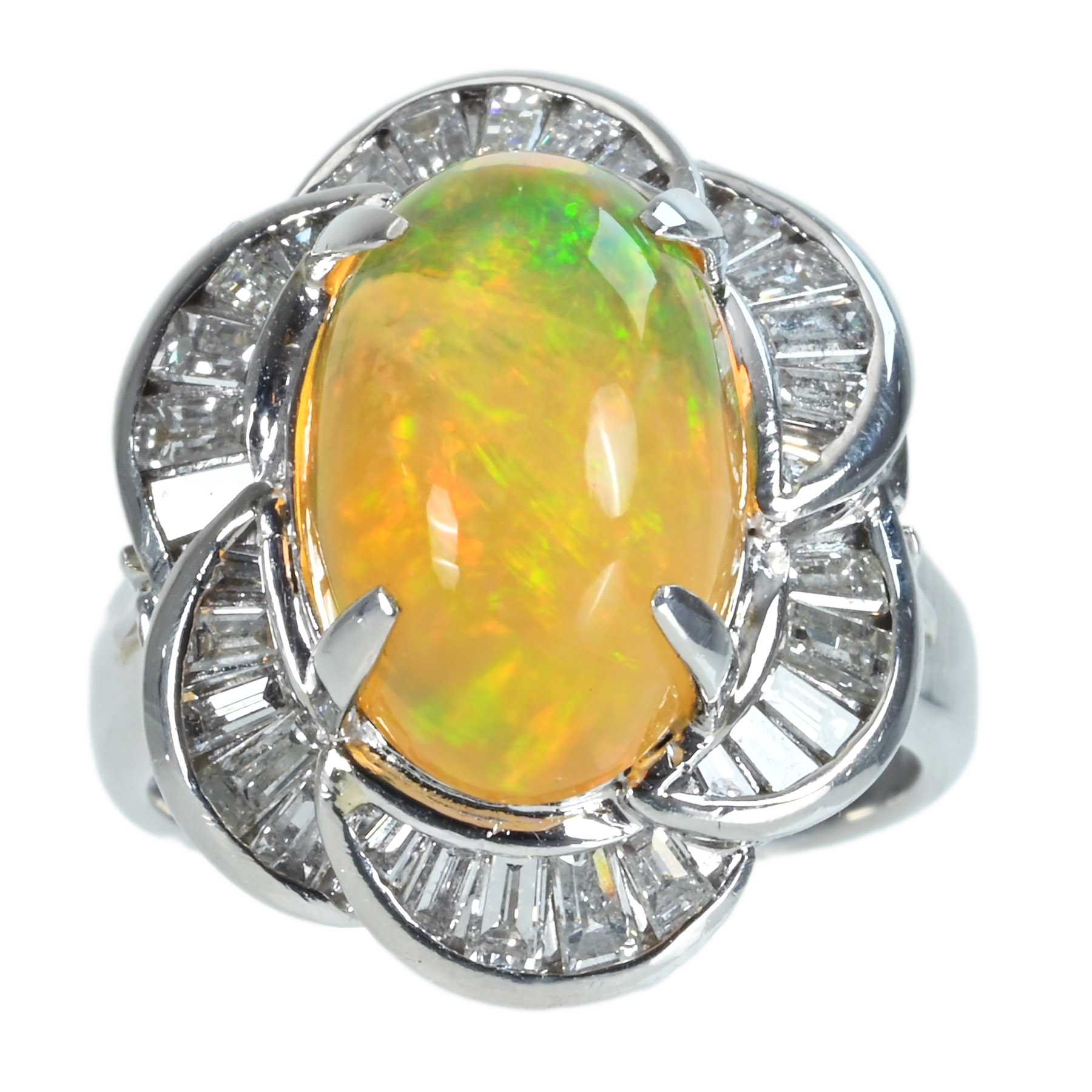 メキシコオパールリング PT900 MXOP6.27ct D1.35ct 15.0g #15【中古】|FoL Jewelry 店