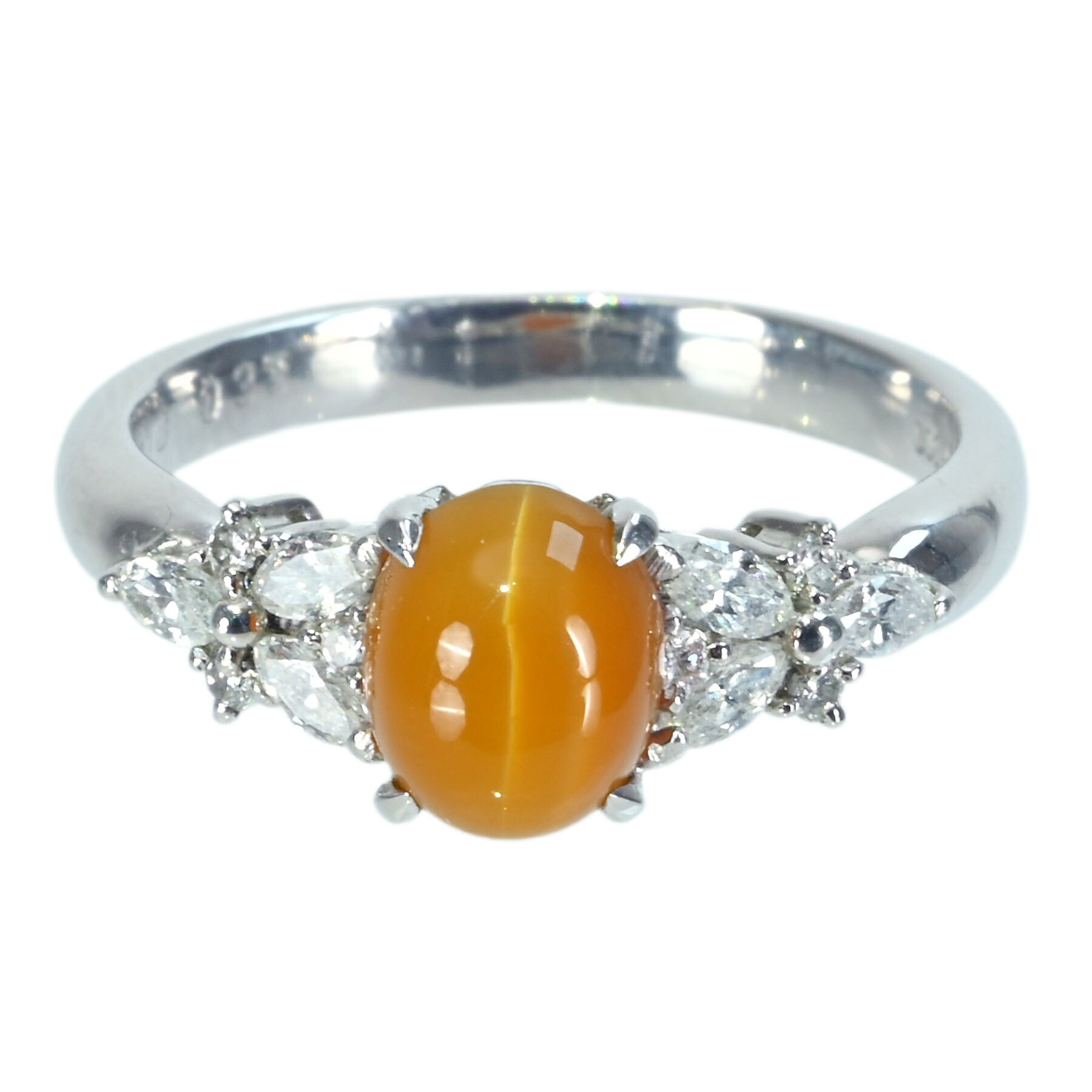 メキシコオパールキャッツアイリング PT900 MXOP1.10ct D0.33ct 5.1g #12.5【中古】|FoL Jewelry 店