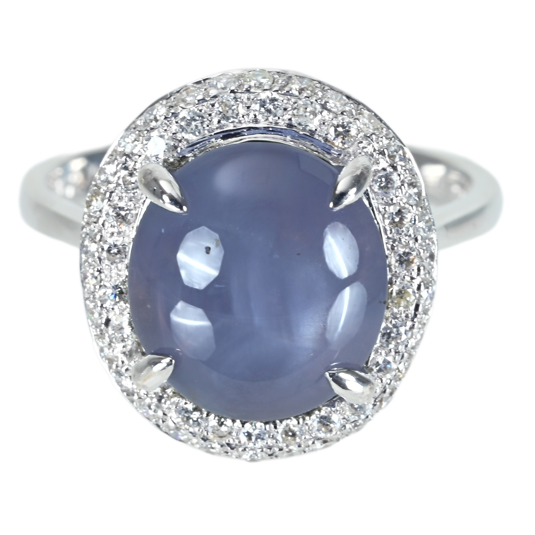 スターサファイアリング K18WG SS7.71ct D0.36ct 6.2g #12.5【中古】|FoL Jewelry 店
