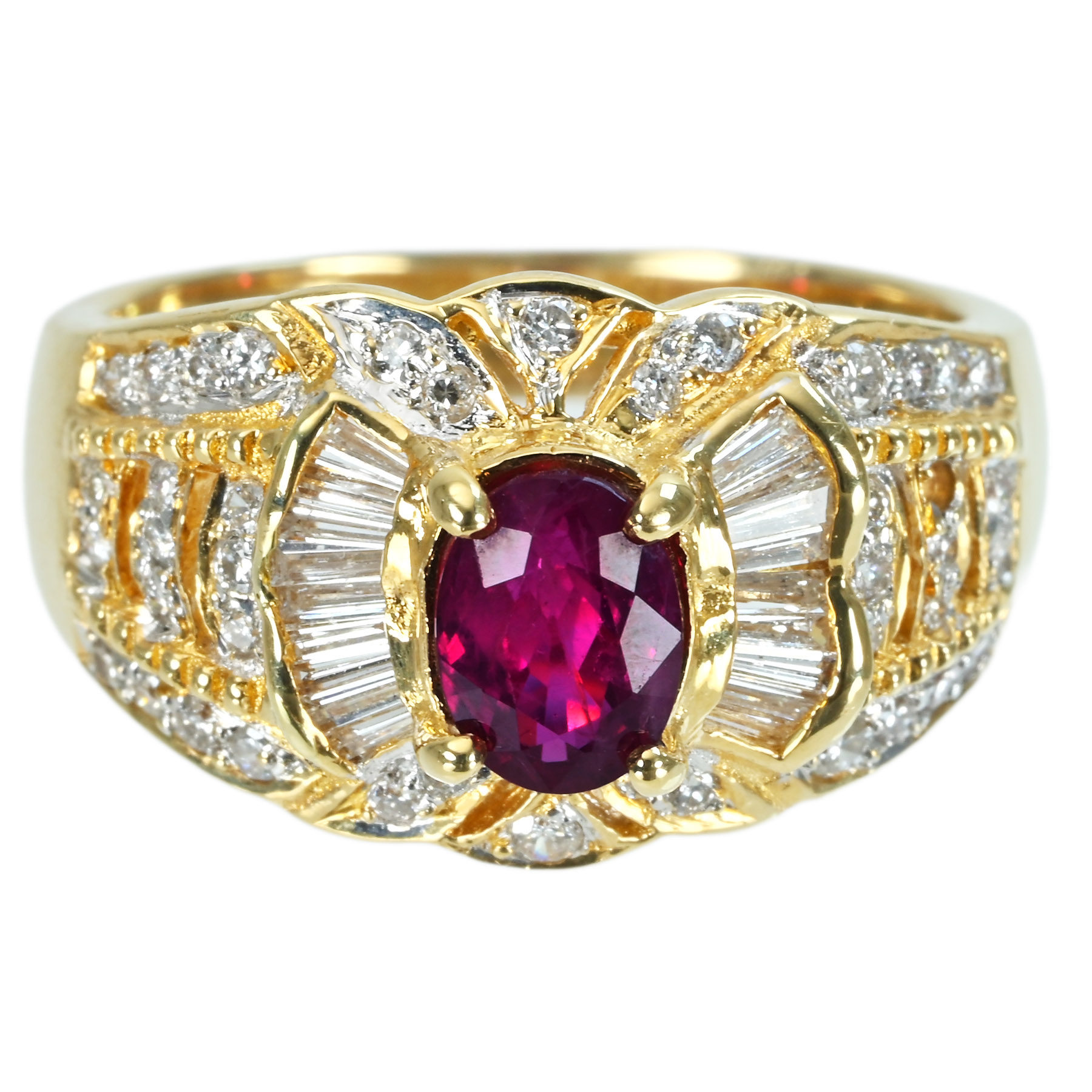 ルビーリング K18YG/K18WG D0.42ct 6.8g #13【中古】｜FoL Jewelry 店