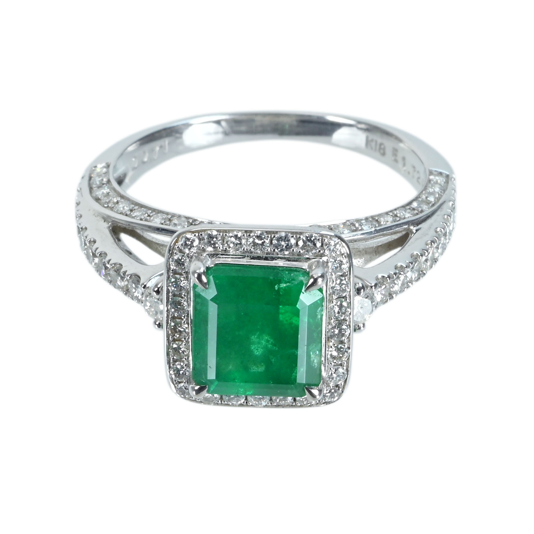 エメラルドリング K18WG E1.72ct D0.71ct 4.8g #12【中古】|FoL Jewelry 店