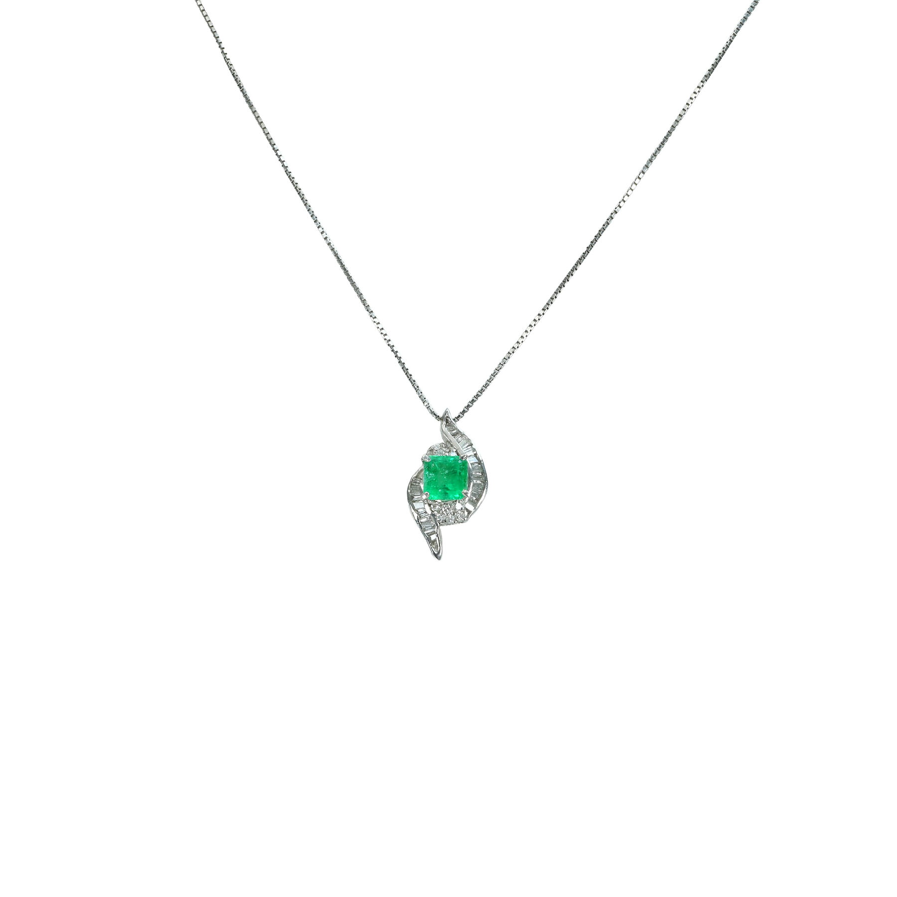 エメラルドペンダント PT900/PT850 E1.39ct D0.47ct 4.7g 40cm【中古】｜FoL Jewelry 店