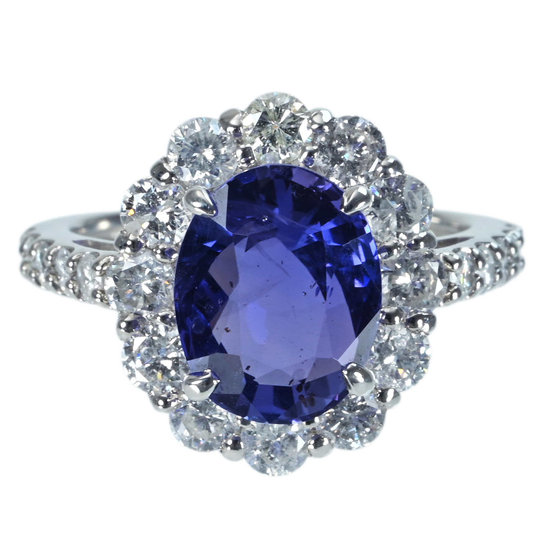 スリランカ産サファイアリング PT950 S4.25ct D1.63ct 6.0g #11.5【中古】|FoL Jewelry 店