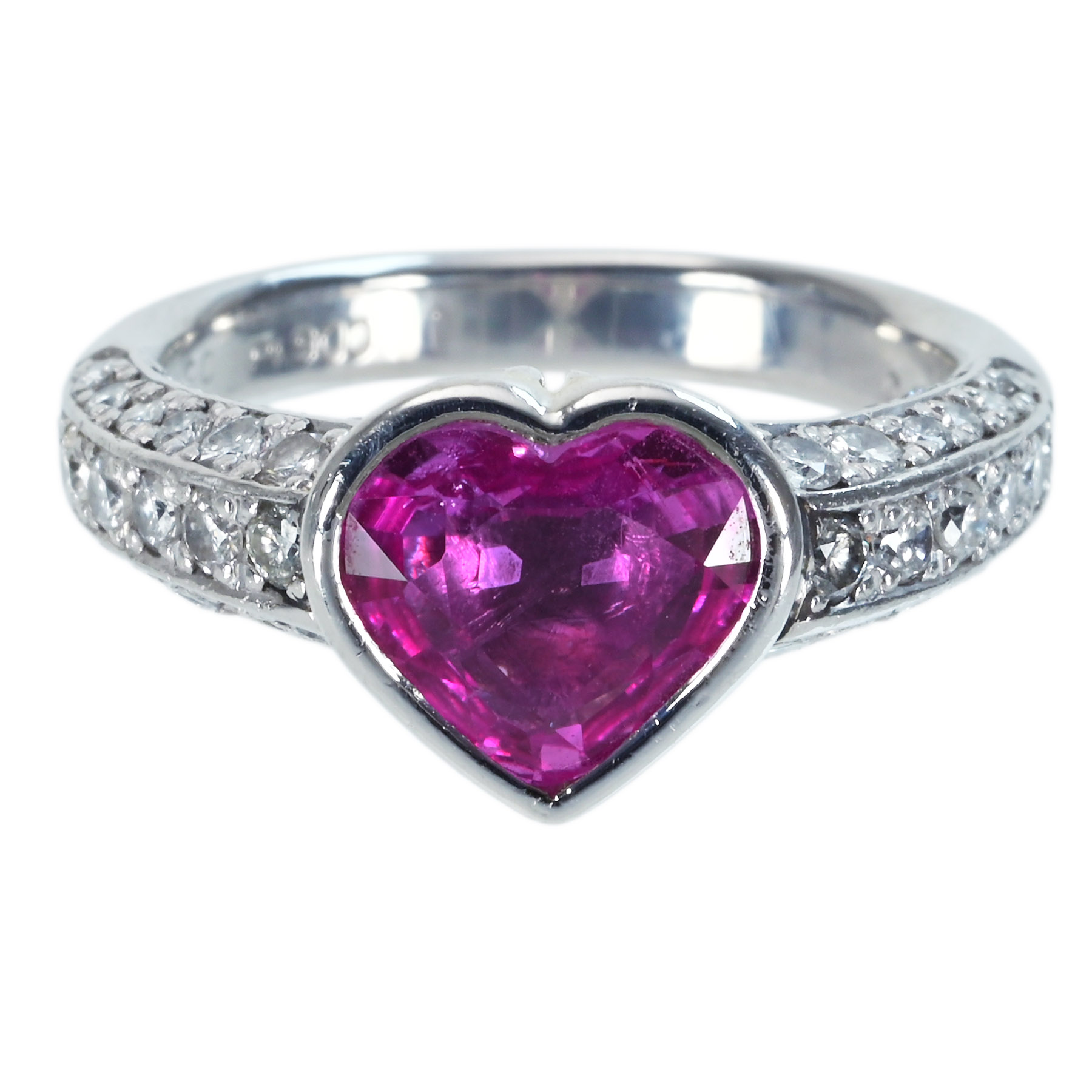 ピンクサファイアリング PT900 S-PK1.90ct D0.84ct 6.6g #11【中古】｜FoL Jewelry 店