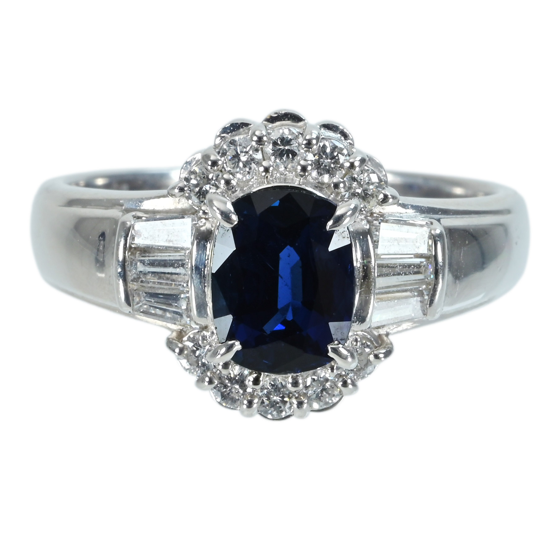 サファイアリング PT900 S1.27ct D0.41ct 6.6g #11【中古】|FoL Jewelry 店