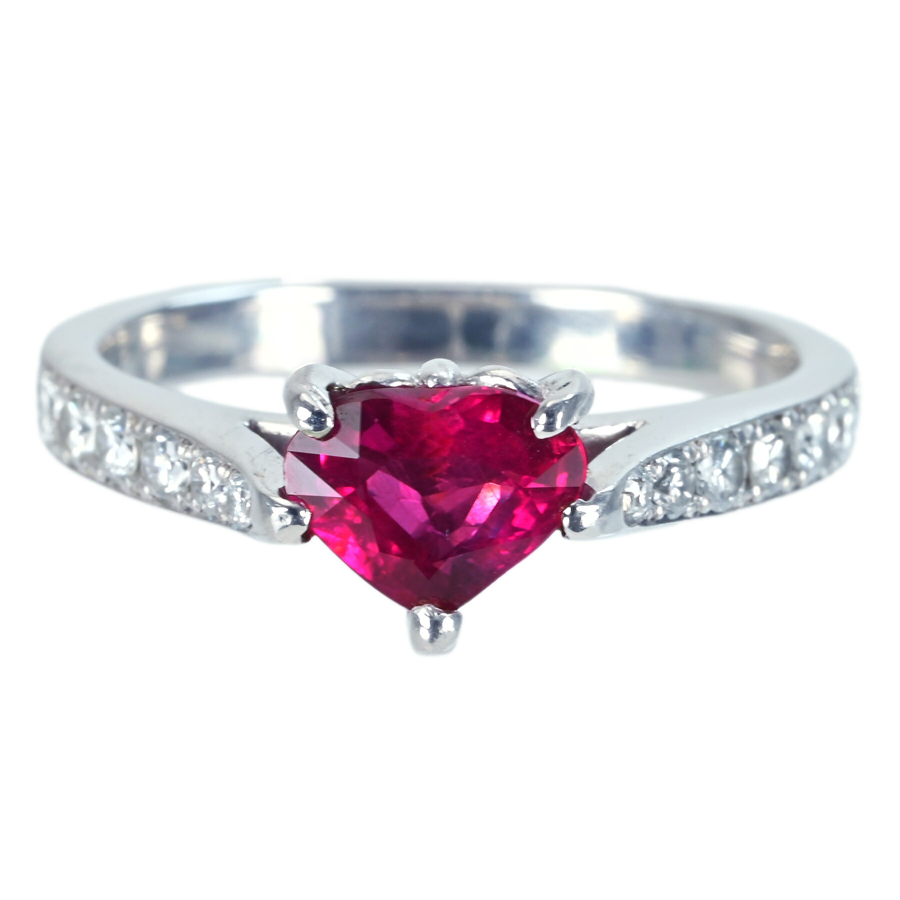 モザンビーク産ルビーリング PT900 R1.02ct D0.32ct 4.8g #12【中古】|FoL Jewelry 店