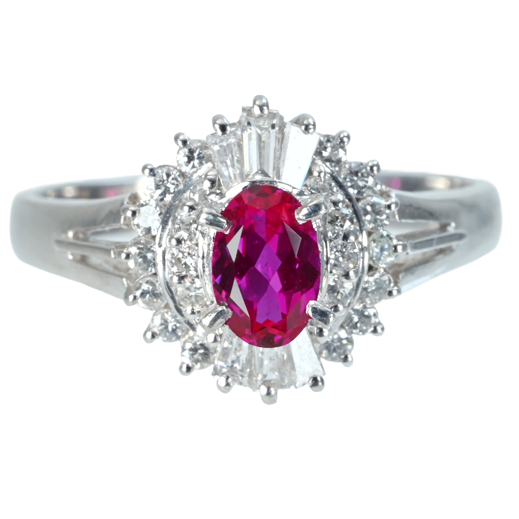 ルビーリング PT900 R0.72ct D0.57ct 5.2g #14【中古】|FoL Jewelry 店
