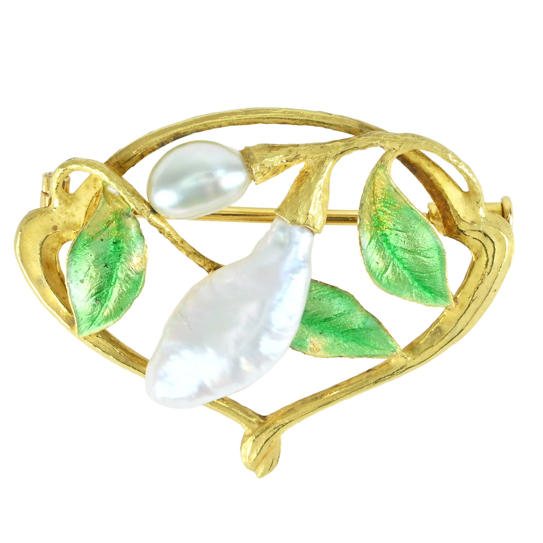 バロックパールブローチ K18YG/エナメル 8.6g【中古】|FoL Jewelry 店