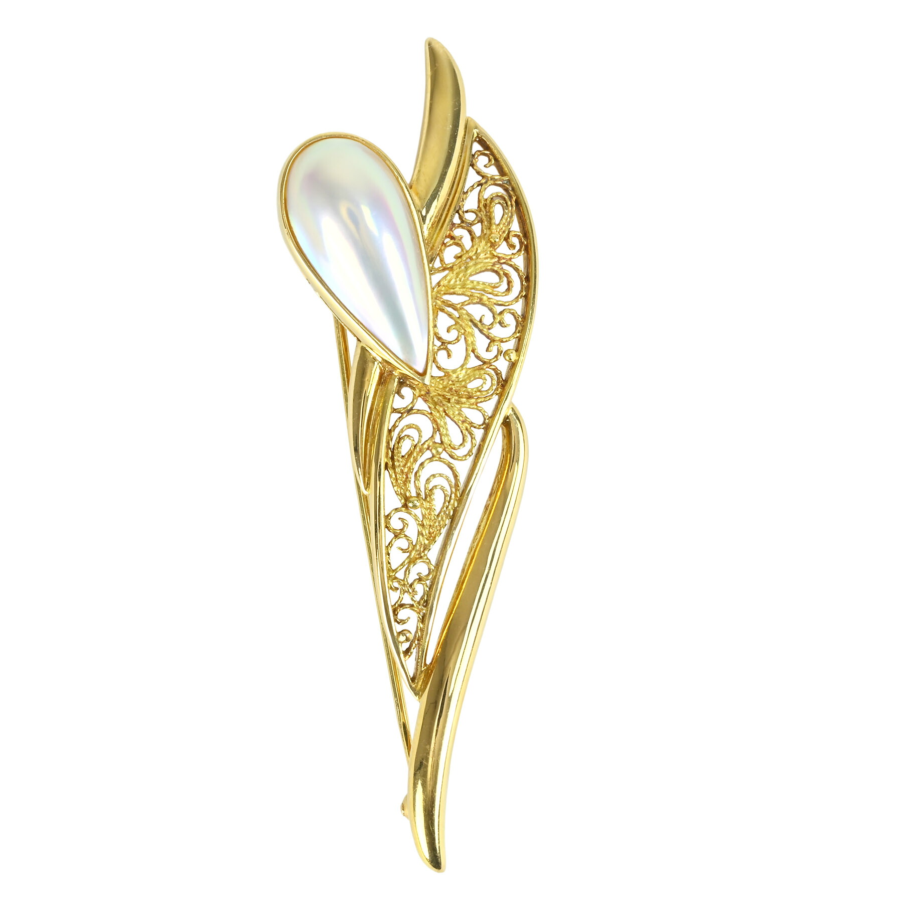 マベパールブローチ"TASAKI" K18YG 10.7g【中古】|FoL Jewelry 店