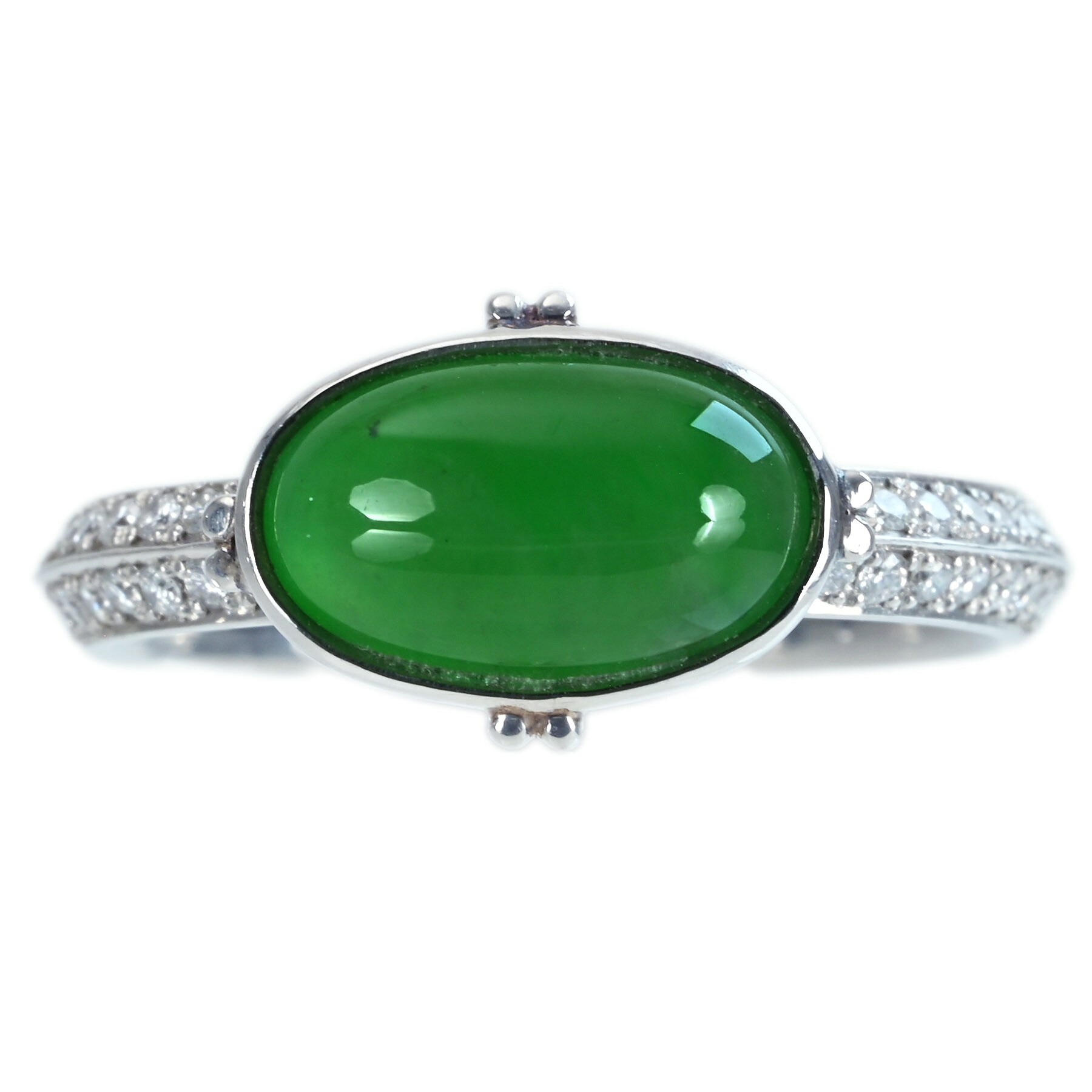 翡翠リング PT900 J3.25ct D0.31ct 5.7g #17.5【中古】｜FoL Jewelry 店