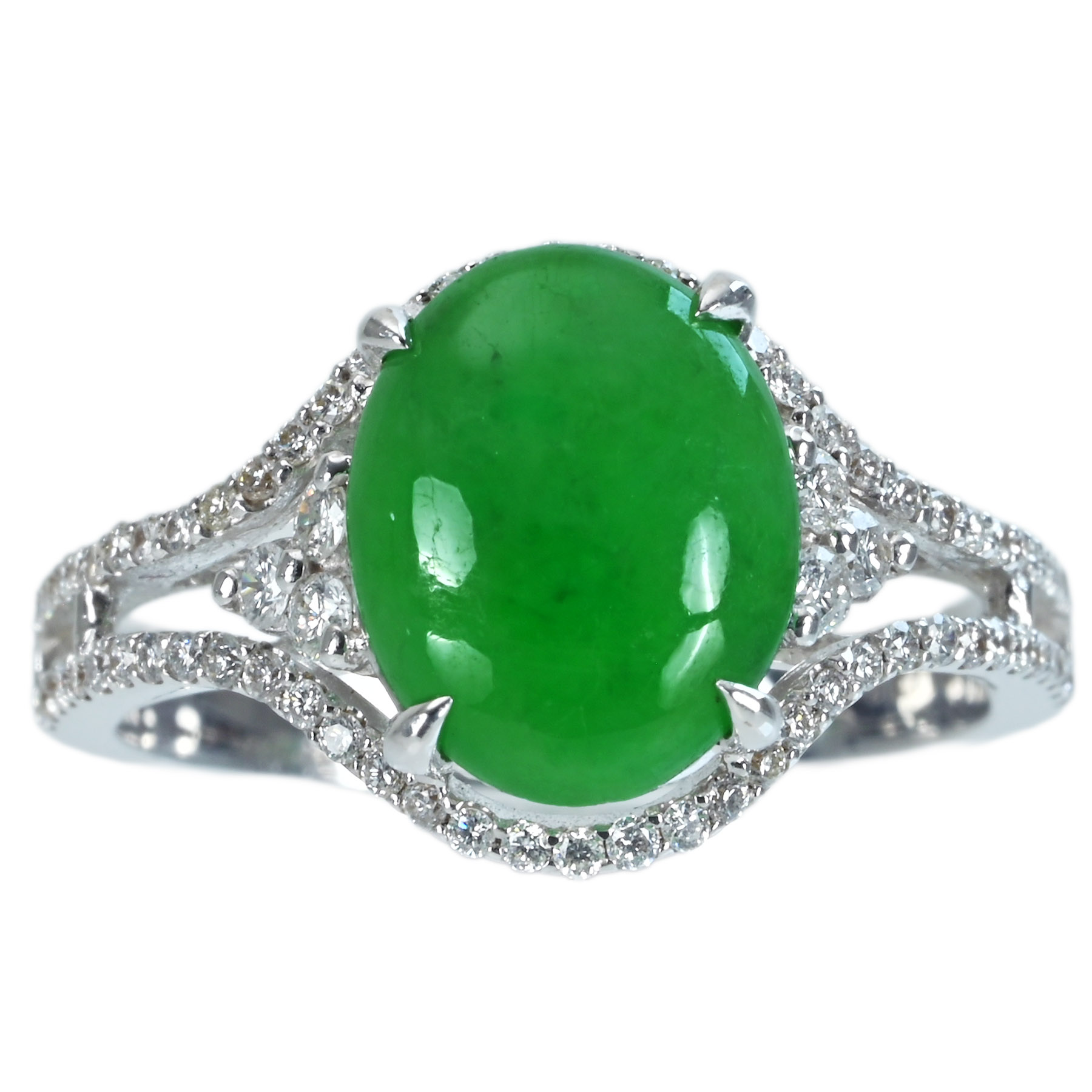翡翠リング K18WG J2.71ct D0.38ct 4.6g #13【中古】|FoL Jewelry 店